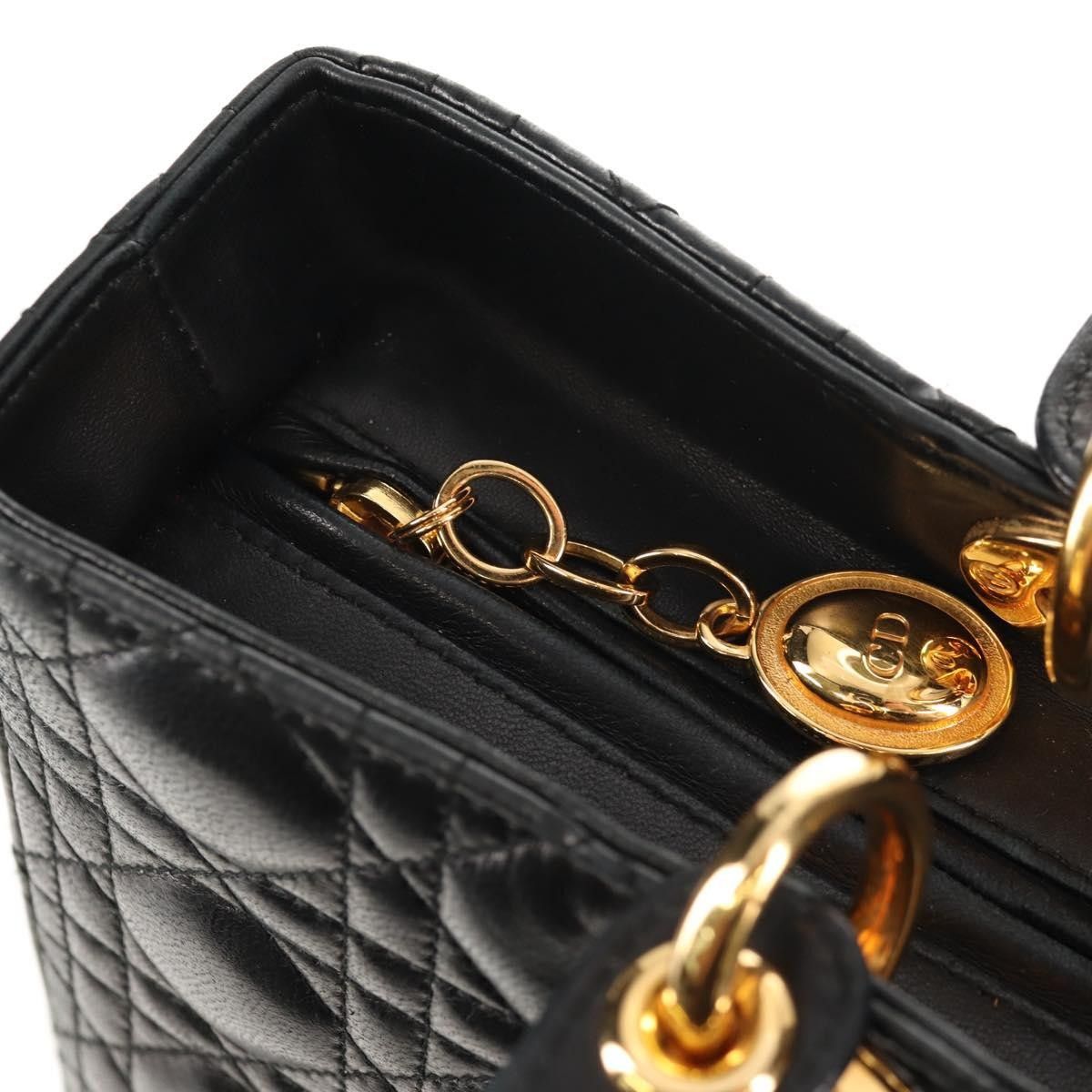Dior Christian Dior Vintage Lady Dior Bag Cannage Quilt Lambskin Size ONE SIZE - 13 Thumbnail