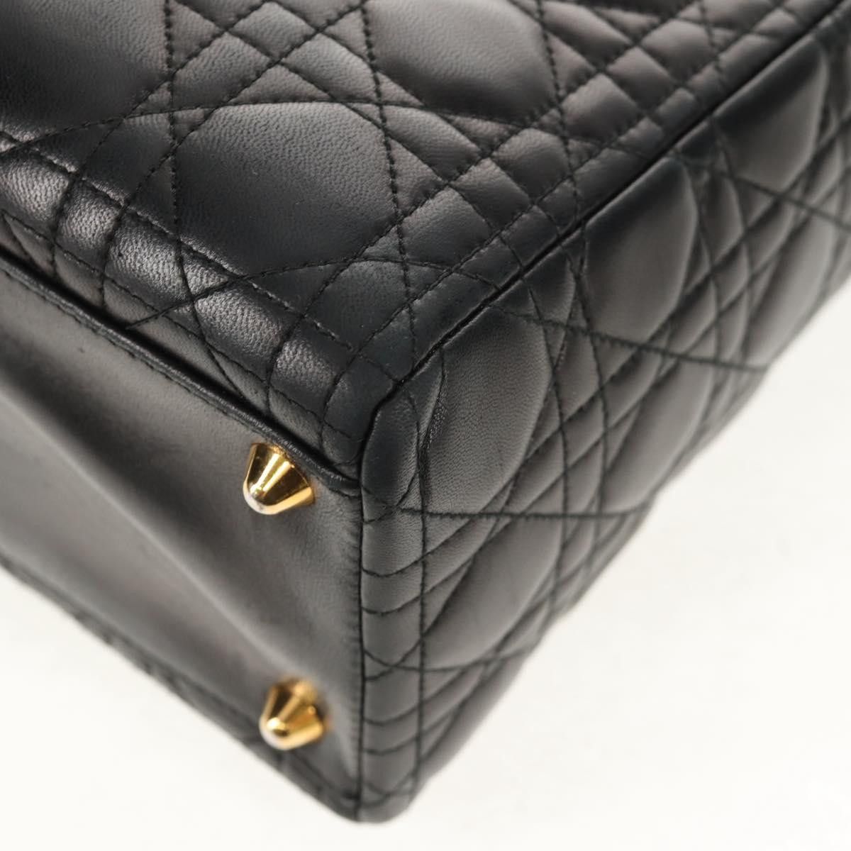 Dior Christian Dior Vintage Lady Dior Bag Cannage Quilt Lambskin Size ONE SIZE - 11 Thumbnail