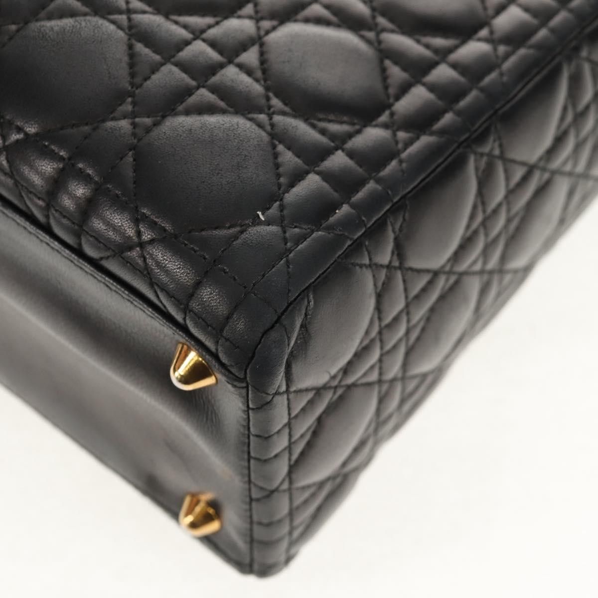 Dior Christian Dior Vintage Lady Dior Bag Cannage Quilt Lambskin Size ONE SIZE - 10 Thumbnail