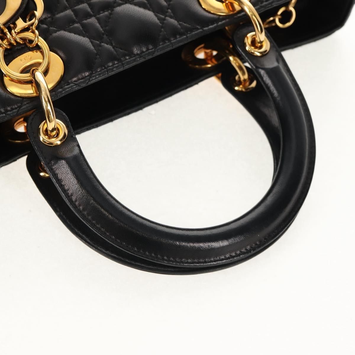 Dior Christian Dior Vintage Lady Dior Bag Cannage Quilt Lambskin Size ONE SIZE - 8 Thumbnail