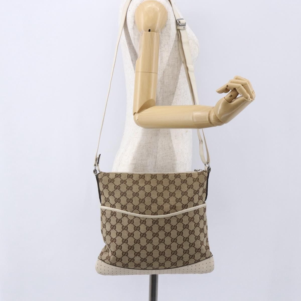 Gucci Gucci Zip Messenger GG Canvas with Perforated Leather Size ONE SIZE - 14 Thumbnail