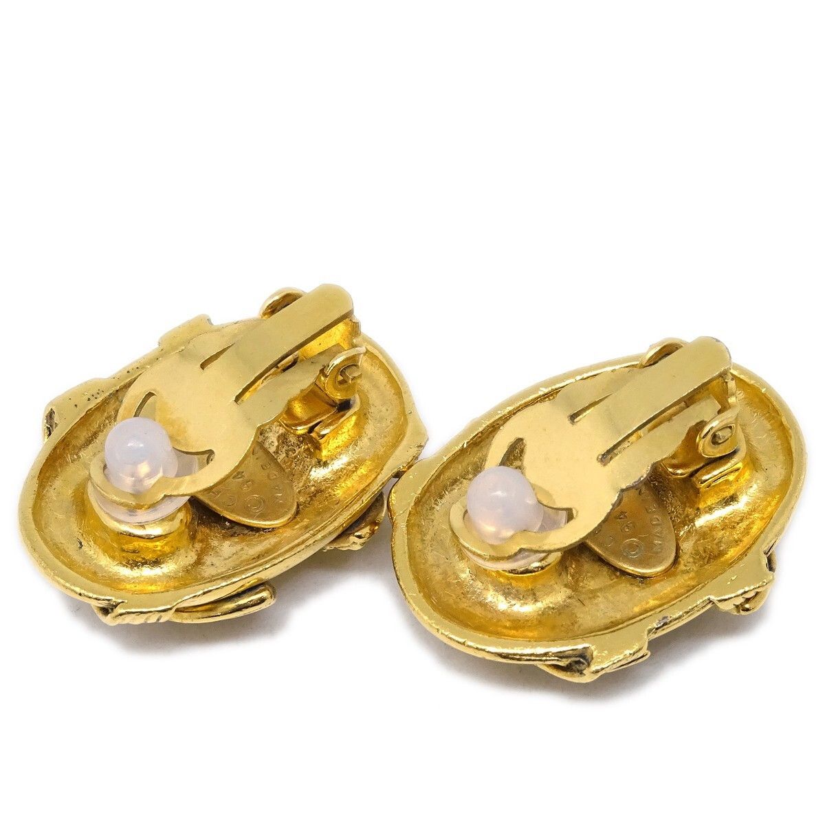 Chanel Chanel Vintage CC Button ovales Clip-On Earrings Gold-plated Size ONE SIZE - 3 Thumbnail