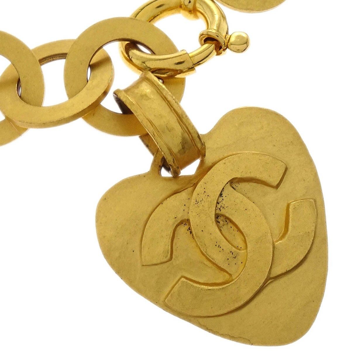 Chanel Chanel Vintage CC Heart Pendant Chain Belt Metal Size ONE SIZE - 3 Thumbnail