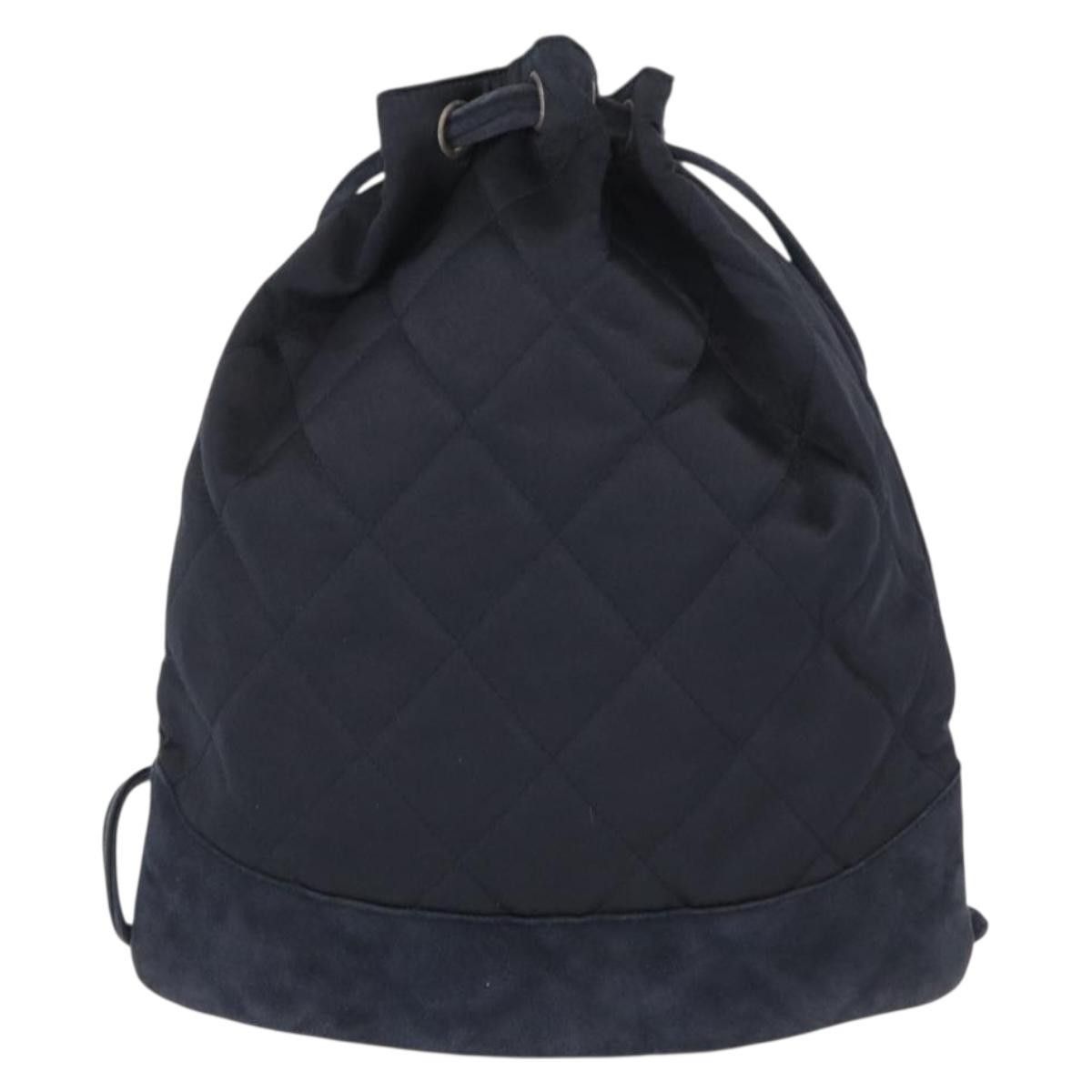 Chanel Chanel Vintage Drawstring Backpack Quilted Satin with Suede Size ONE SIZE - 2 Thumbnail