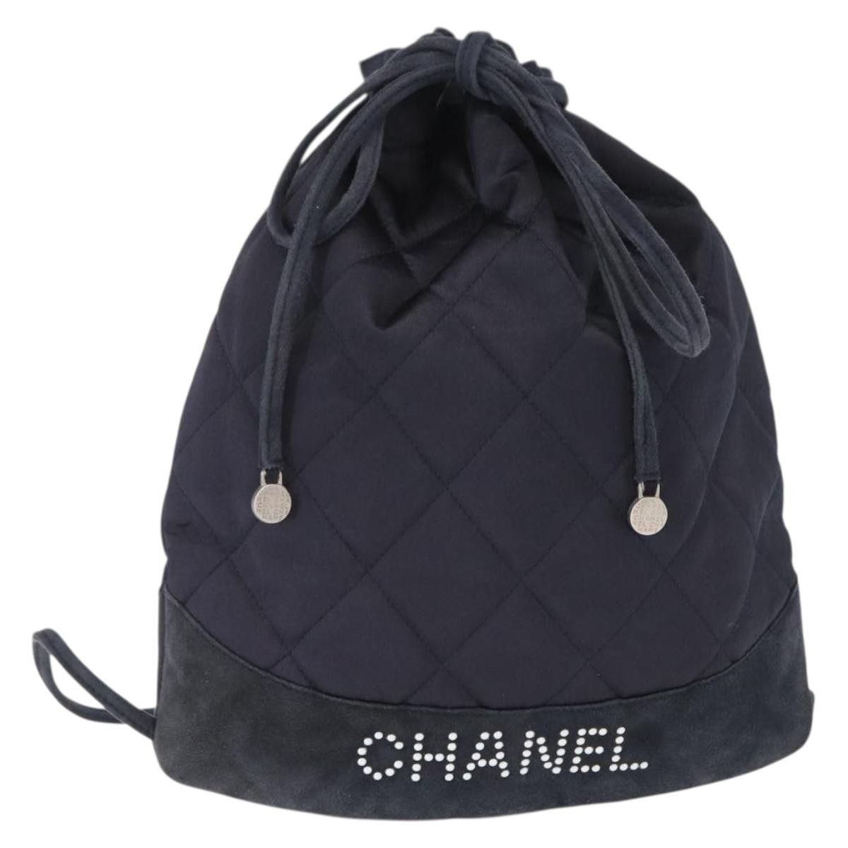 Chanel Chanel Vintage Drawstring Backpack Quilted Satin with Suede Size ONE SIZE - 19 Thumbnail
