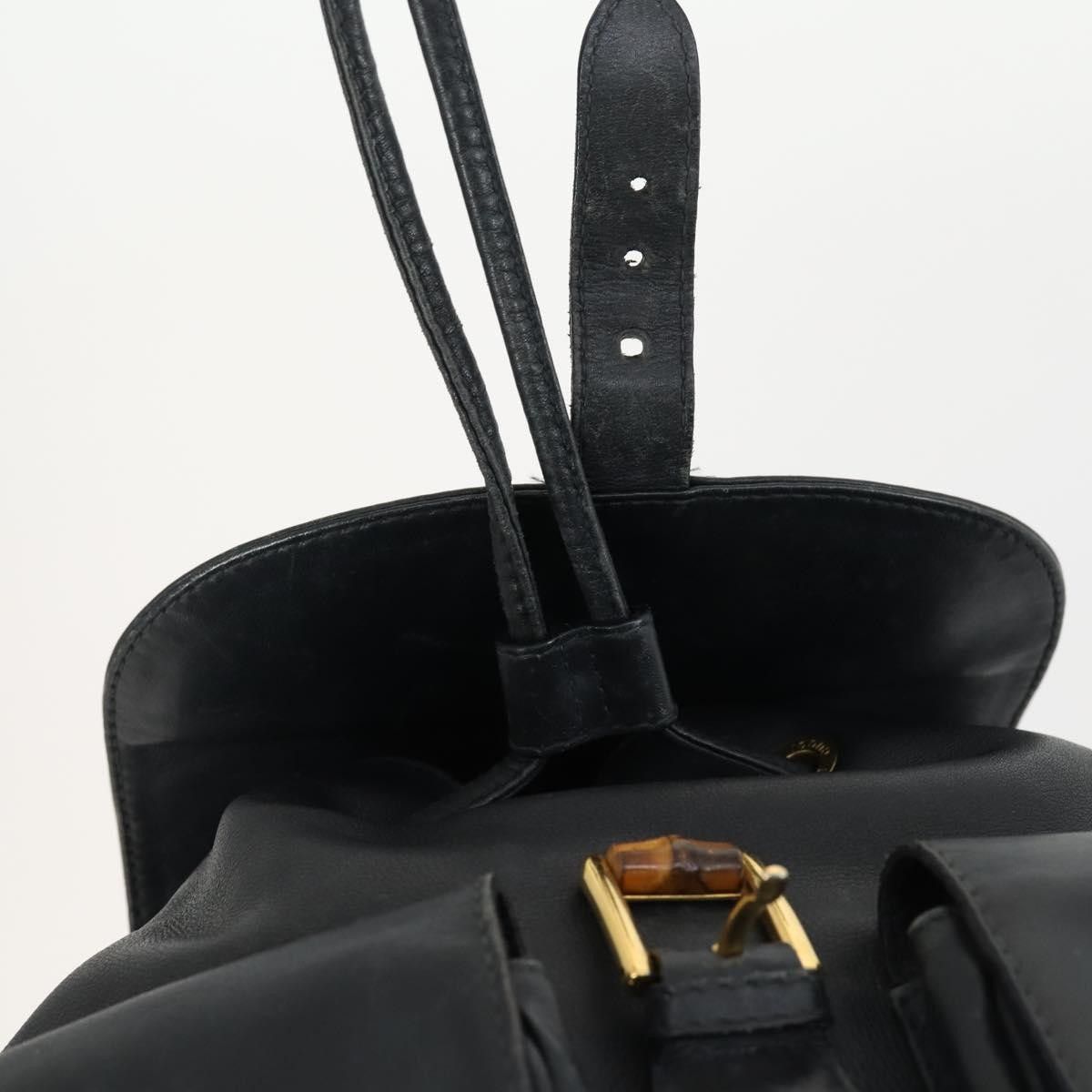 Gucci Gucci Vintage Bamboo Backpack Leather Size ONE SIZE - 14 Thumbnail