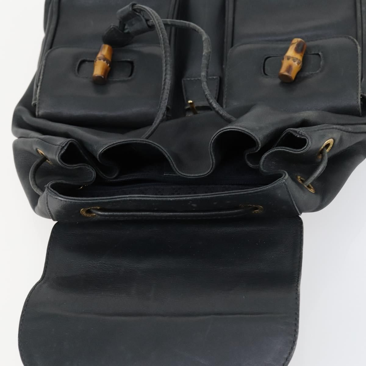 Gucci Gucci Vintage Bamboo Backpack Leather Size ONE SIZE - 13 Thumbnail
