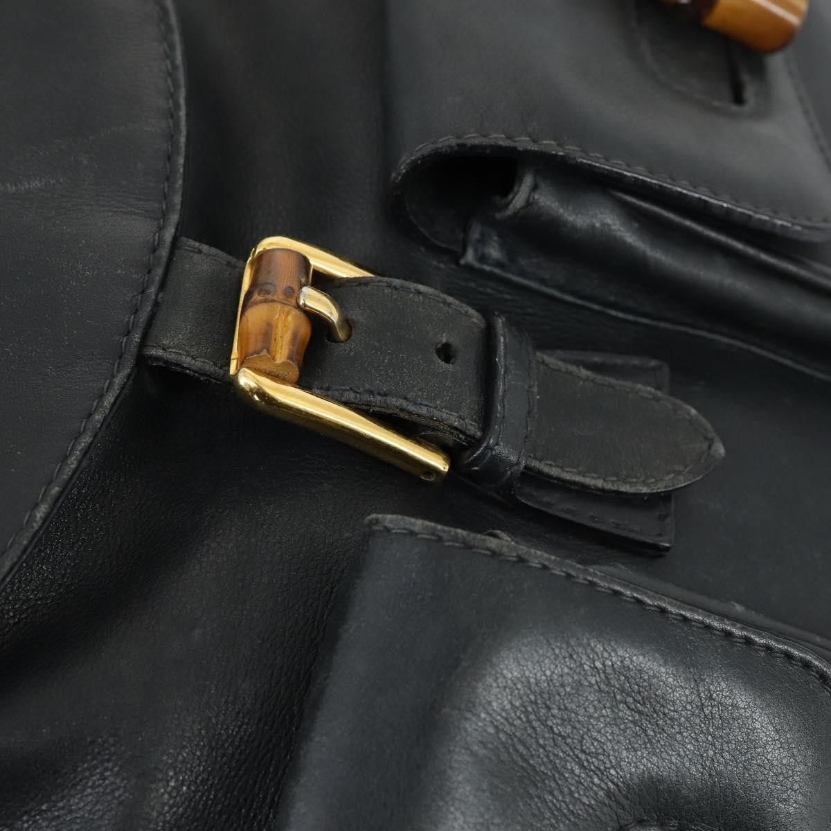 Gucci Gucci Vintage Bamboo Backpack Leather Size ONE SIZE - 18 Thumbnail