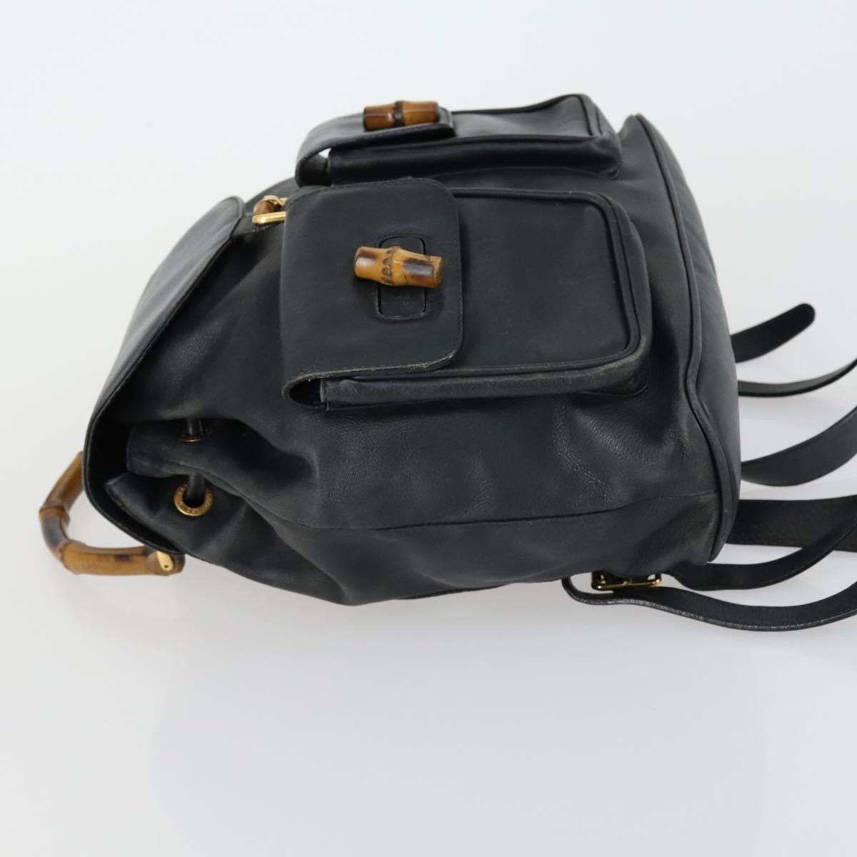 Gucci Gucci Vintage Bamboo Backpack Leather Size ONE SIZE - 4 Thumbnail