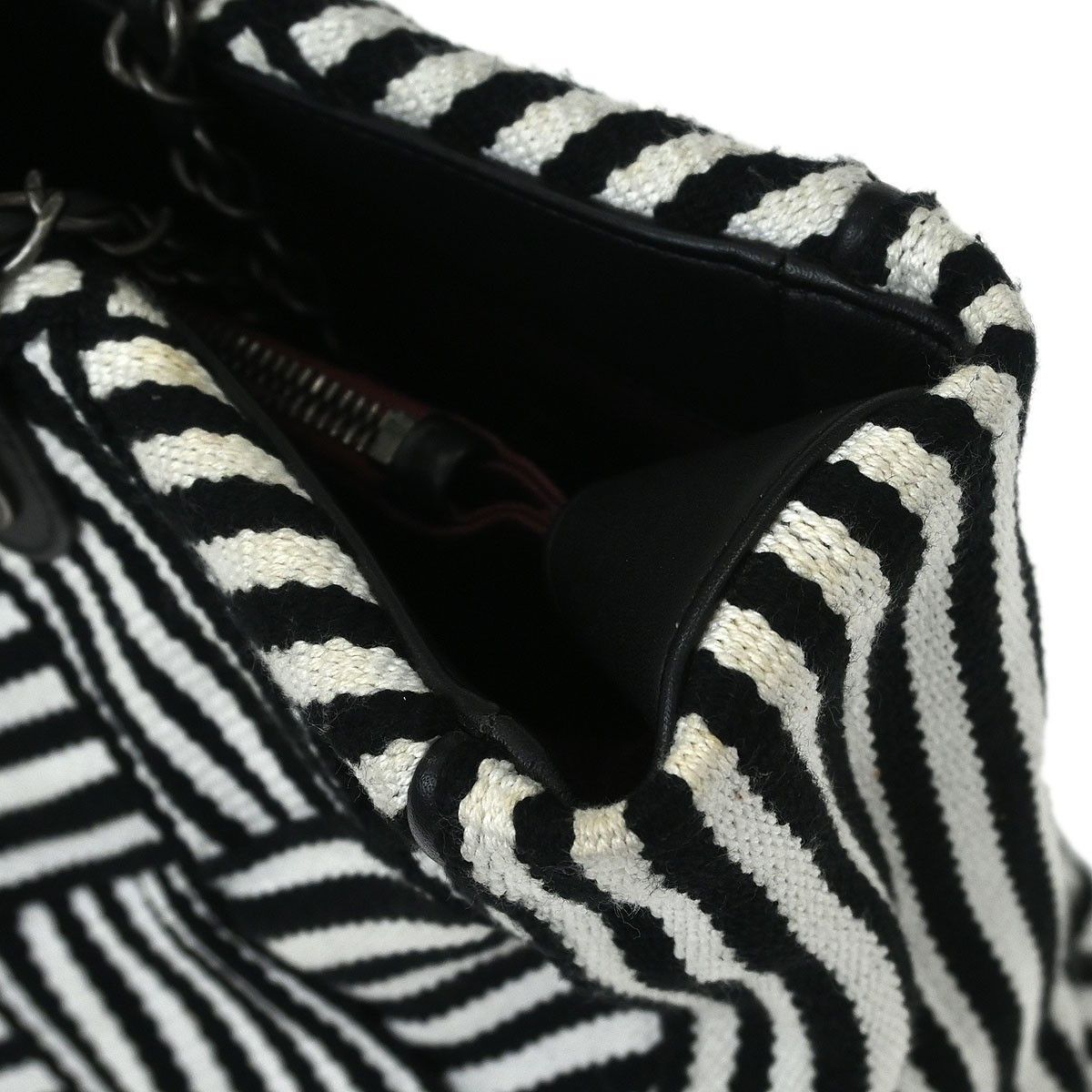 Chanel Chanel Shopping Tote Woven Striped Canvas Size ONE SIZE - 10 Thumbnail