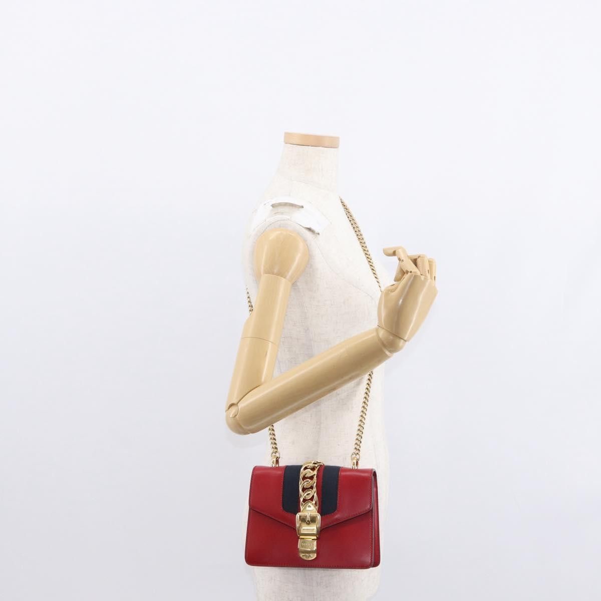 Gucci Gucci Sylvie Chain Shoulder Bag Leather Size ONE SIZE - 15 Thumbnail