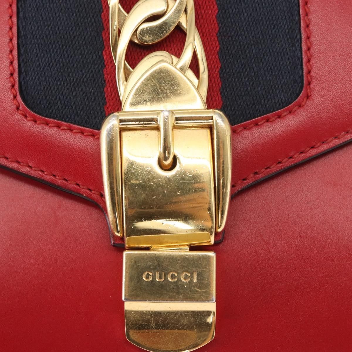 Gucci Gucci Sylvie Chain Shoulder Bag Leather Size ONE SIZE - 13 Thumbnail