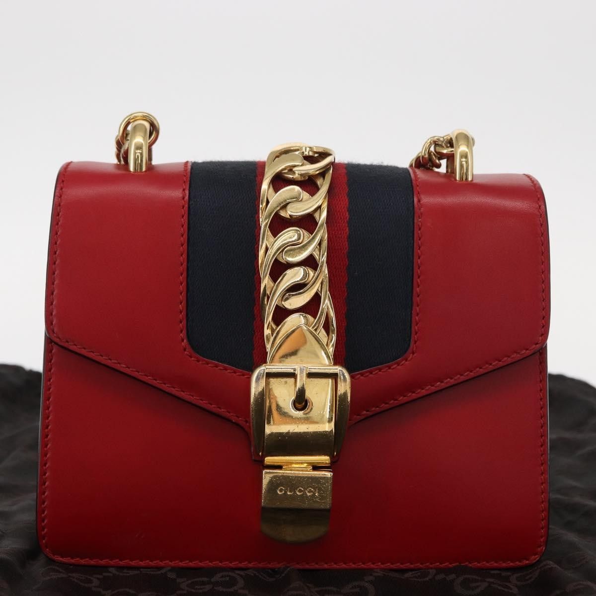 Gucci Gucci Sylvie Chain Shoulder Bag Leather Size ONE SIZE - 14 Thumbnail