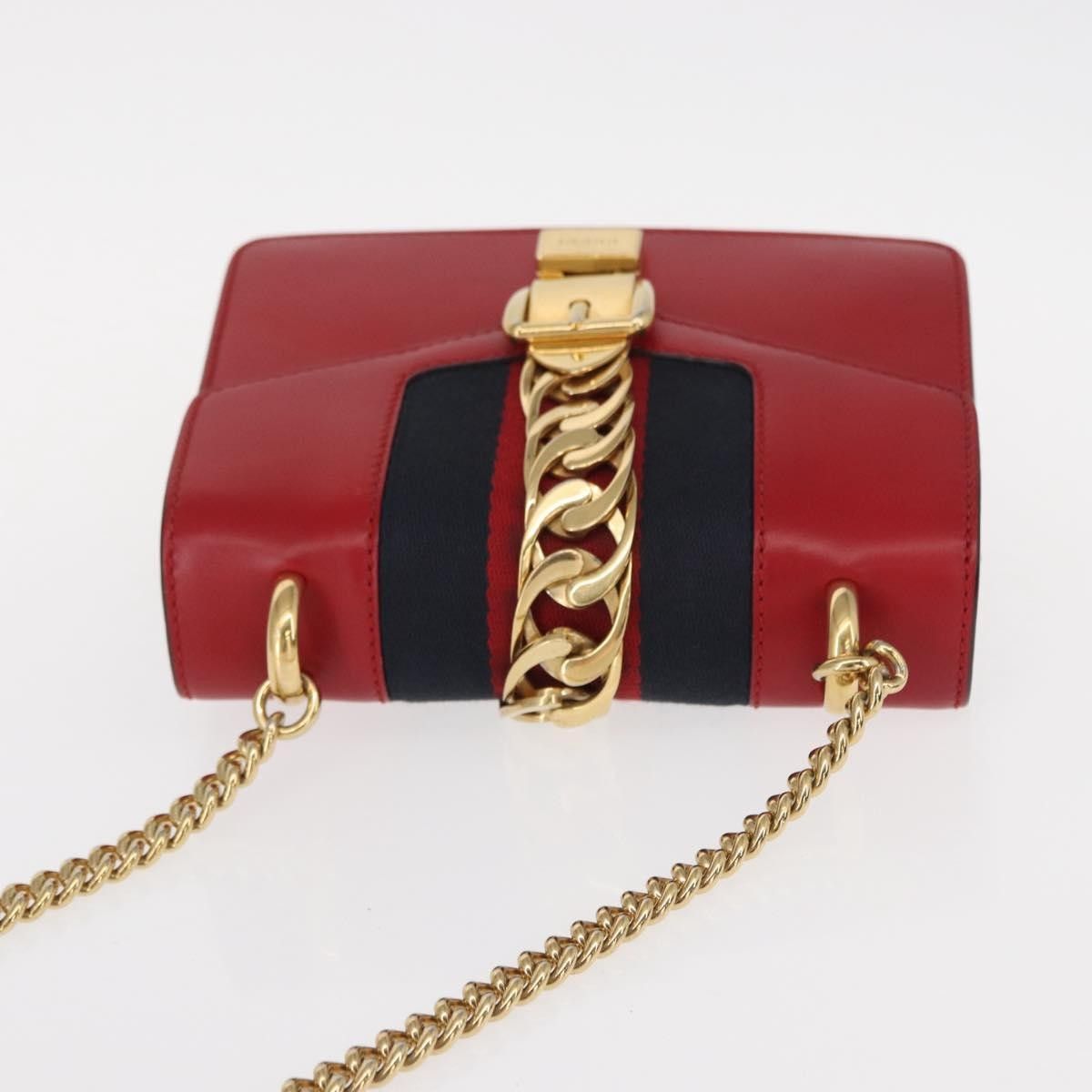 Gucci Gucci Sylvie Chain Shoulder Bag Leather Size ONE SIZE - 17 Thumbnail