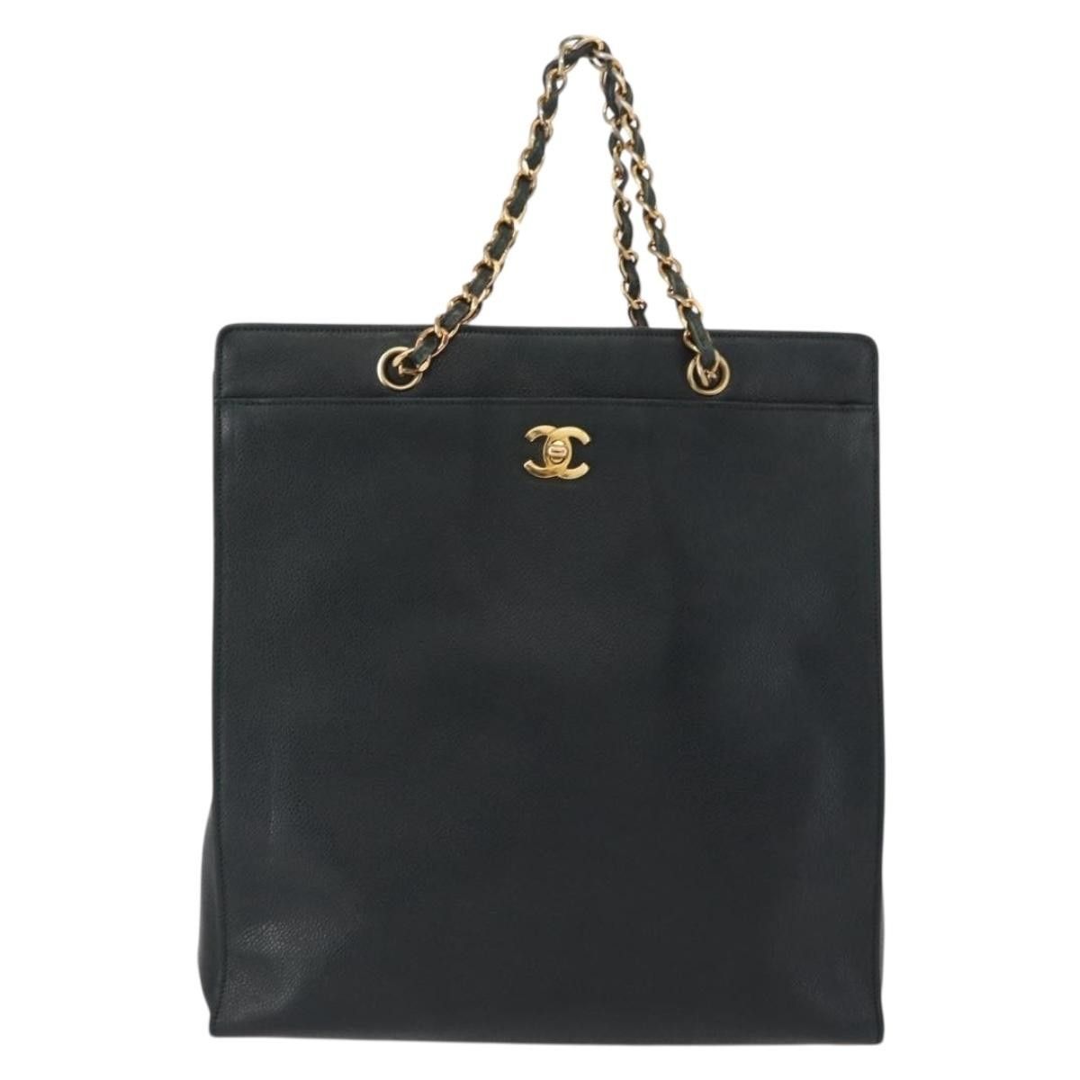 Chanel Chanel Vintage CC Lock Pocket Chain Tote Caviar Size ONE SIZE - 19 Thumbnail