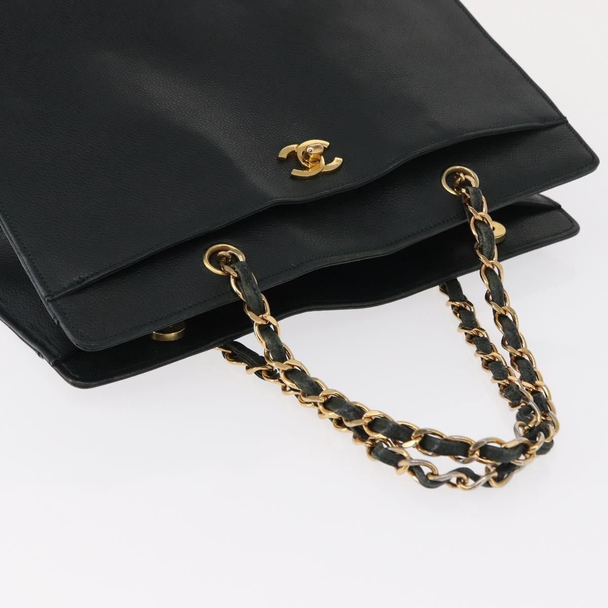 Chanel Chanel Vintage CC Lock Pocket Chain Tote Caviar Size ONE SIZE - 8 Thumbnail