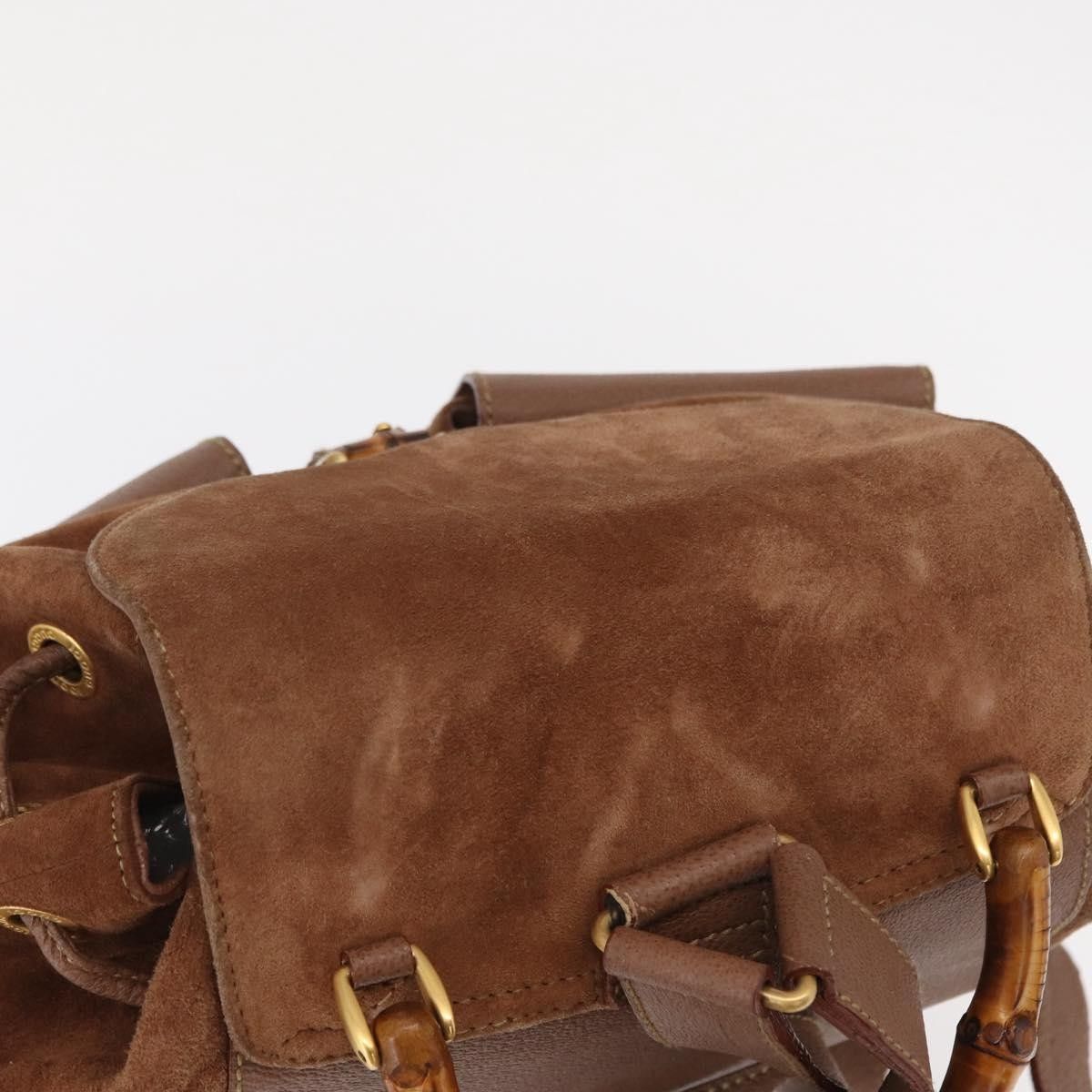 Gucci Gucci Vintage Bamboo Backpack Suede Size ONE SIZE - 14 Thumbnail