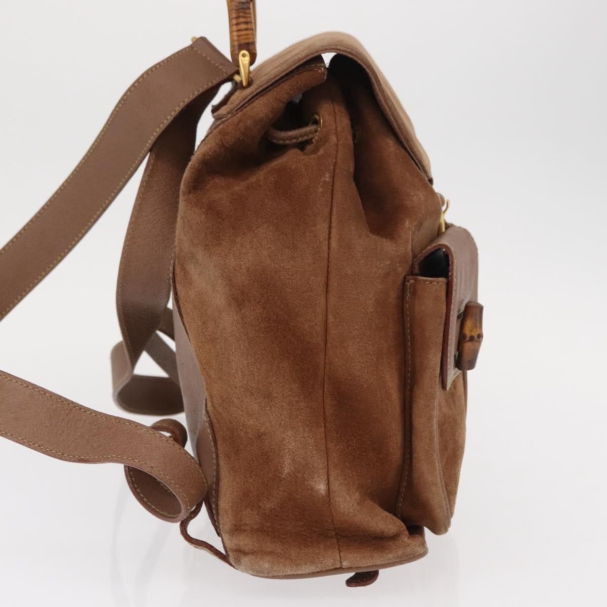 Gucci Gucci Vintage Bamboo Backpack Suede Size ONE SIZE - 4 Thumbnail