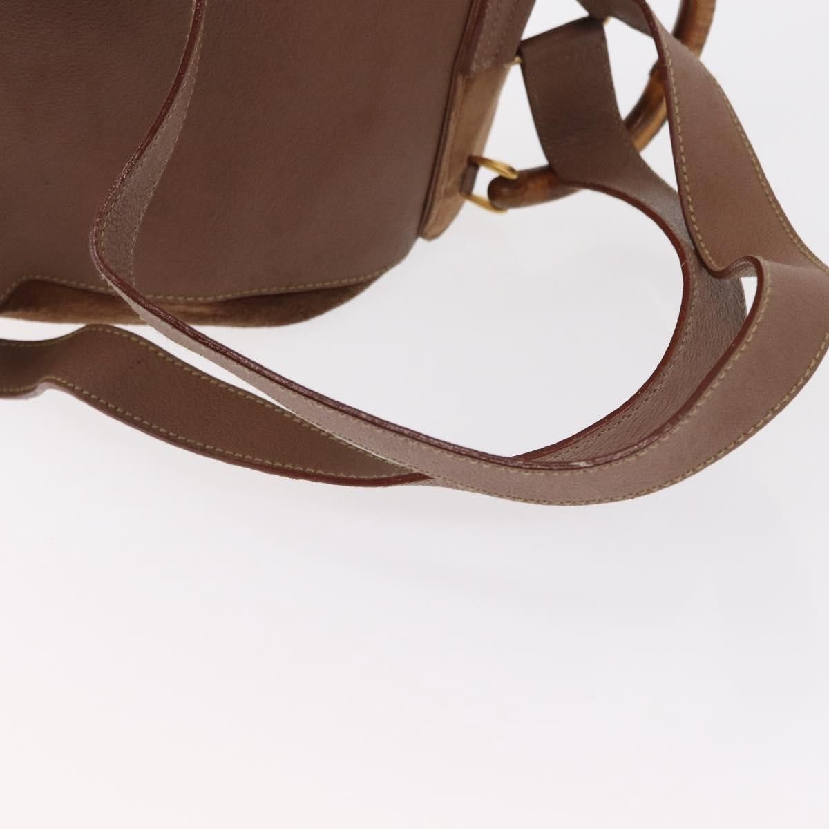 Gucci Gucci Vintage Bamboo Backpack Suede Size ONE SIZE - 18 Thumbnail