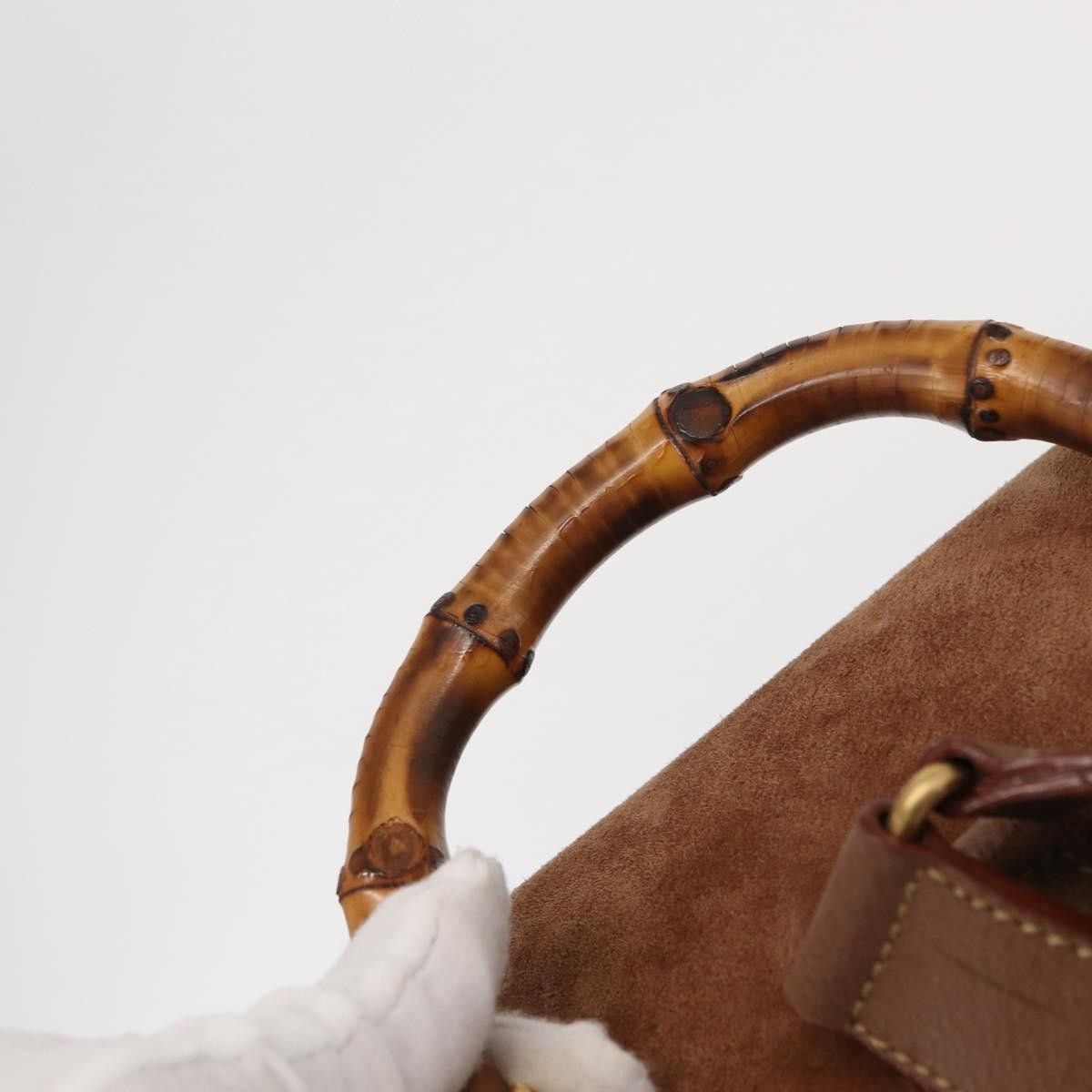 Gucci Gucci Vintage Bamboo Backpack Suede Size ONE SIZE - 7 Thumbnail