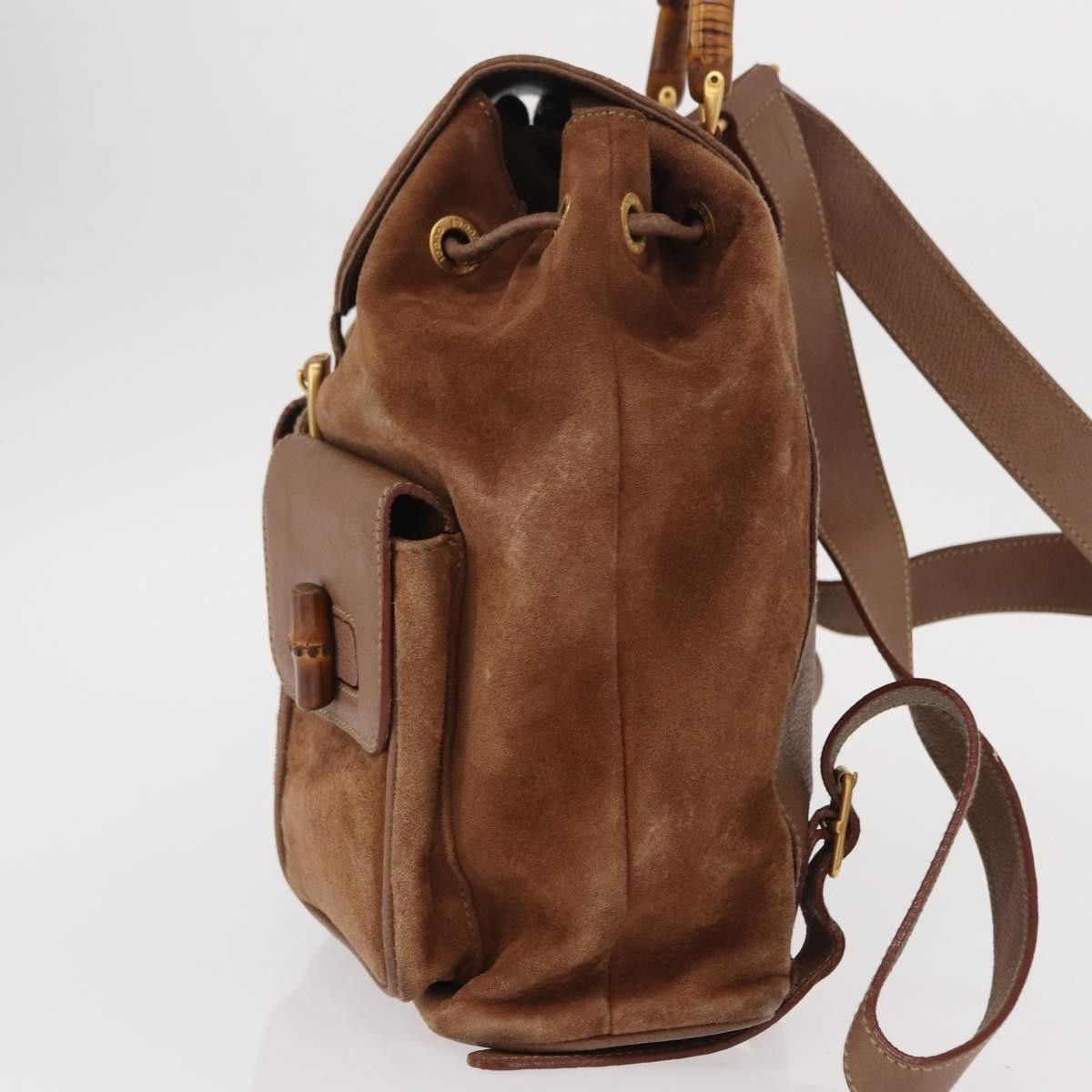 Gucci Gucci Vintage Bamboo Backpack Suede Size ONE SIZE - 3 Thumbnail