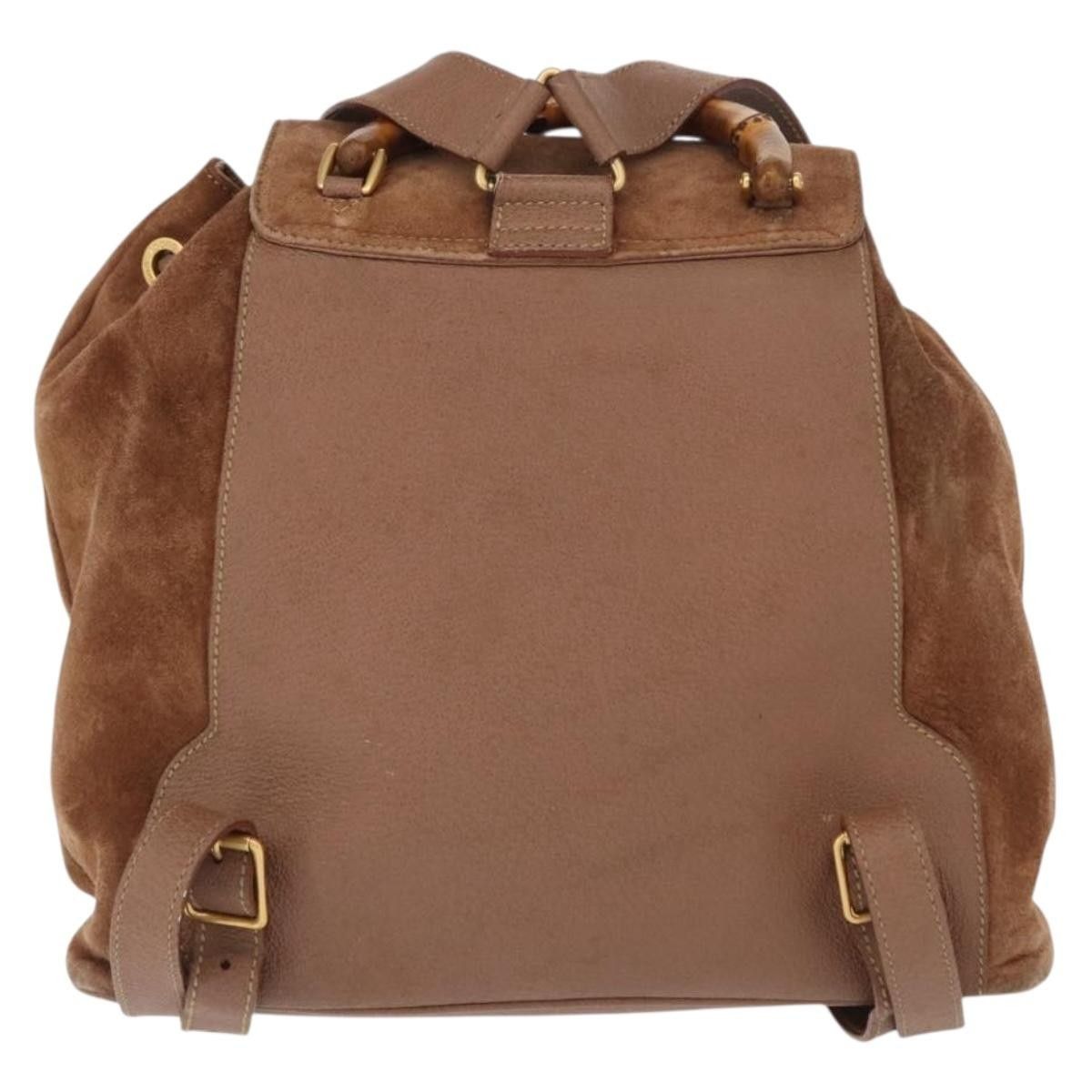 Gucci Gucci Vintage Bamboo Backpack Suede Size ONE SIZE - 2 Thumbnail