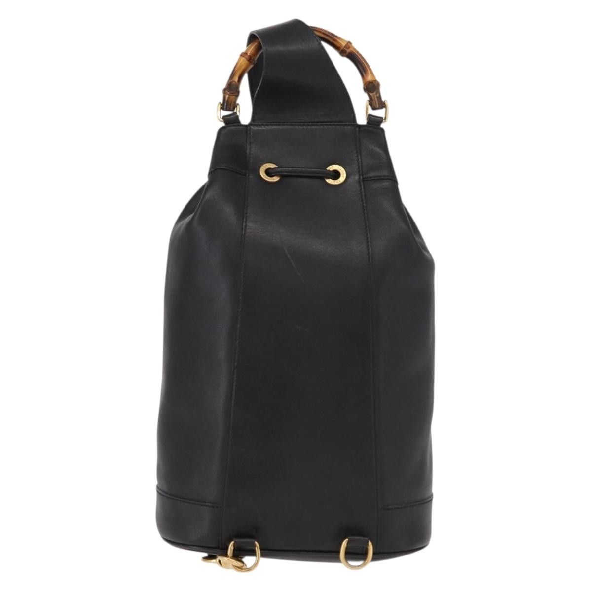 Gucci Gucci Vintage Bamboo Sling Backpack Leather Size ONE SIZE - 2 Thumbnail