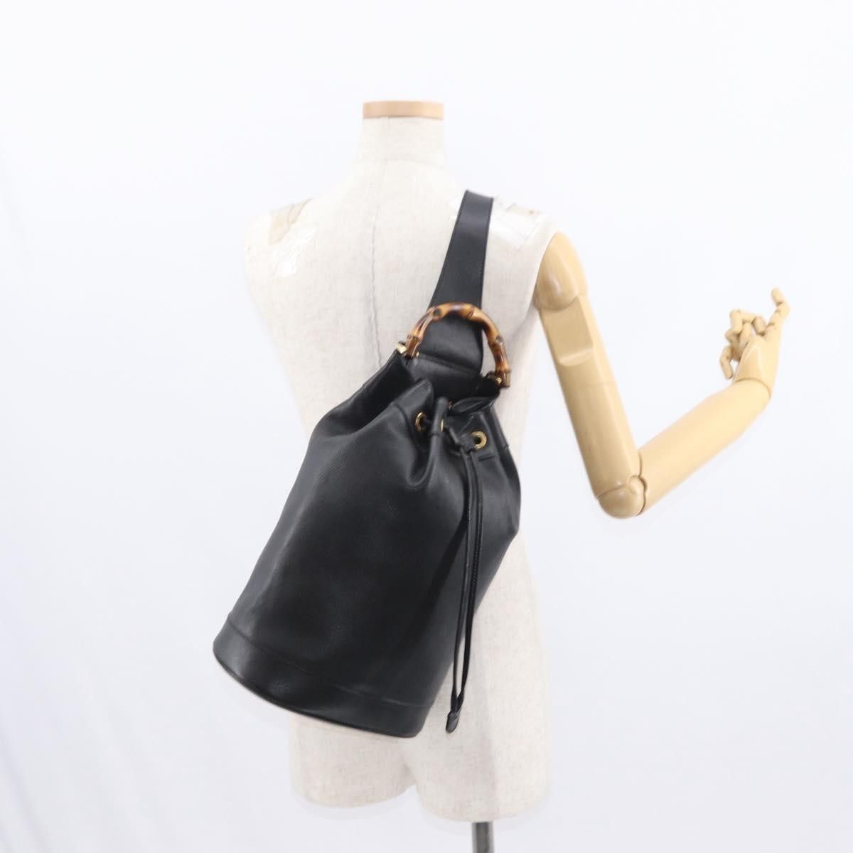 Gucci Gucci Vintage Bamboo Sling Backpack Leather Size ONE SIZE - 14 Thumbnail