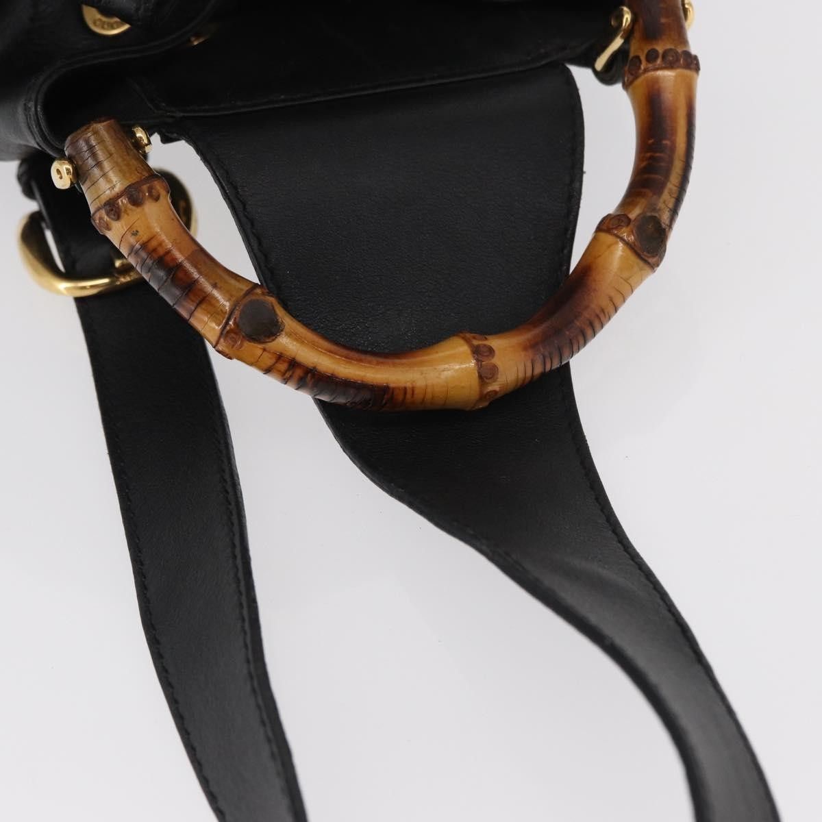 Gucci Gucci Vintage Bamboo Sling Backpack Leather Size ONE SIZE - 8 Thumbnail
