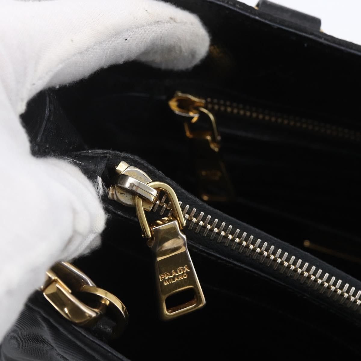 Prada Prada Convertible Top Handle Tote Tessuto with Vernice Saffiano Leather Size ONE SIZE - 13 Thumbnail