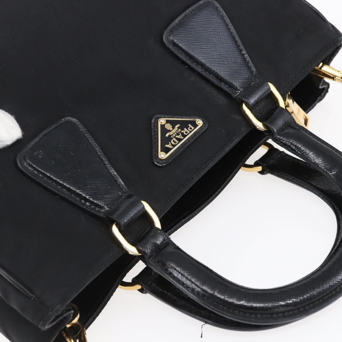 Prada Prada Convertible Top Handle Tote Tessuto with Vernice Saffiano Leather Size ONE SIZE - 18 Thumbnail