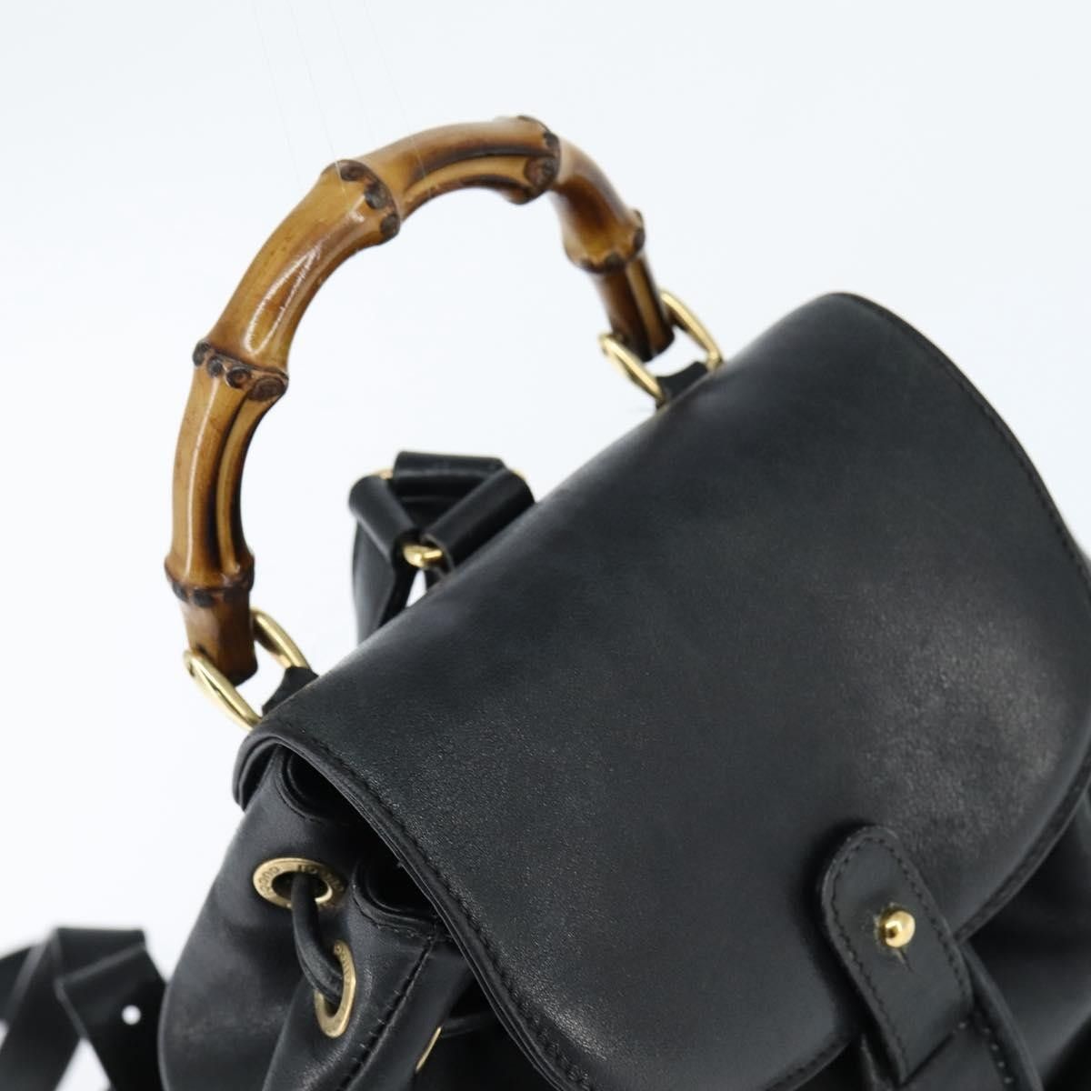 Gucci Gucci Vintage Bamboo Backpack Leather Size ONE SIZE - 17 Thumbnail