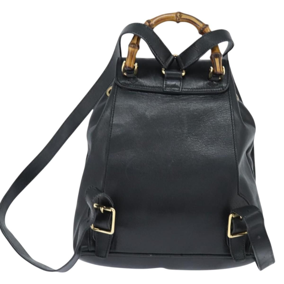 Gucci Gucci Vintage Bamboo Backpack Leather Size ONE SIZE - 2 Thumbnail