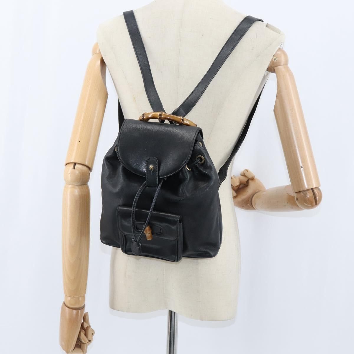 Gucci Gucci Vintage Bamboo Backpack Leather Size ONE SIZE - 13 Thumbnail