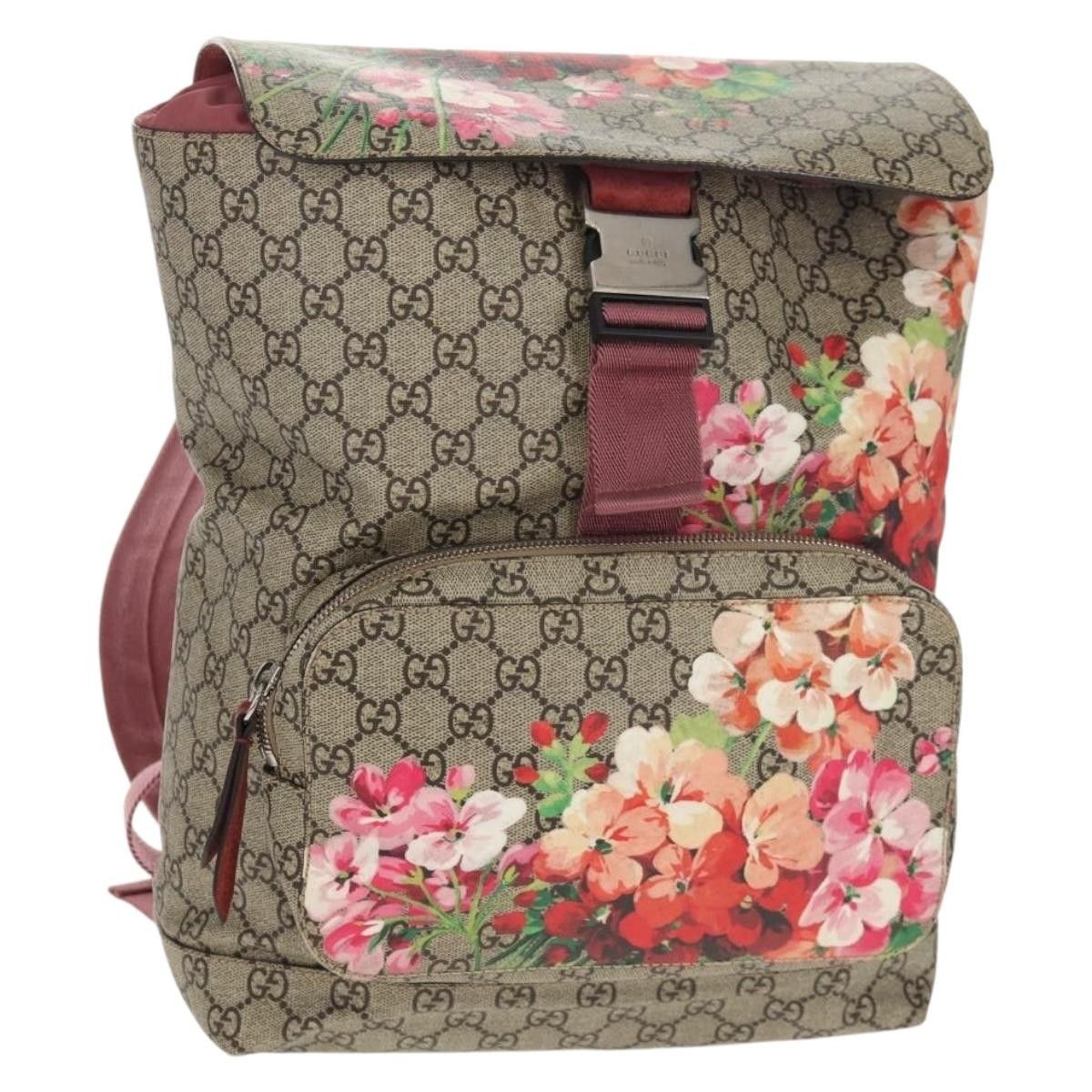 Gucci Gucci Buckle Backpack Blooms Print GG Coated Canvas Size ONE SIZE - 21 Thumbnail