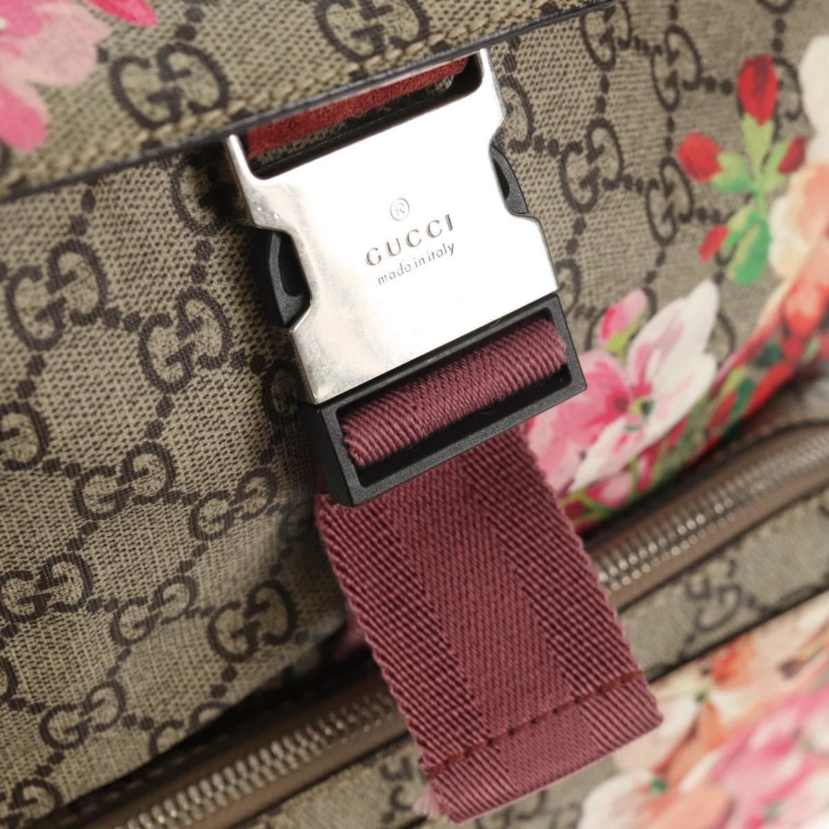 Gucci Gucci Buckle Backpack Blooms Print GG Coated Canvas Size ONE SIZE - 13 Thumbnail