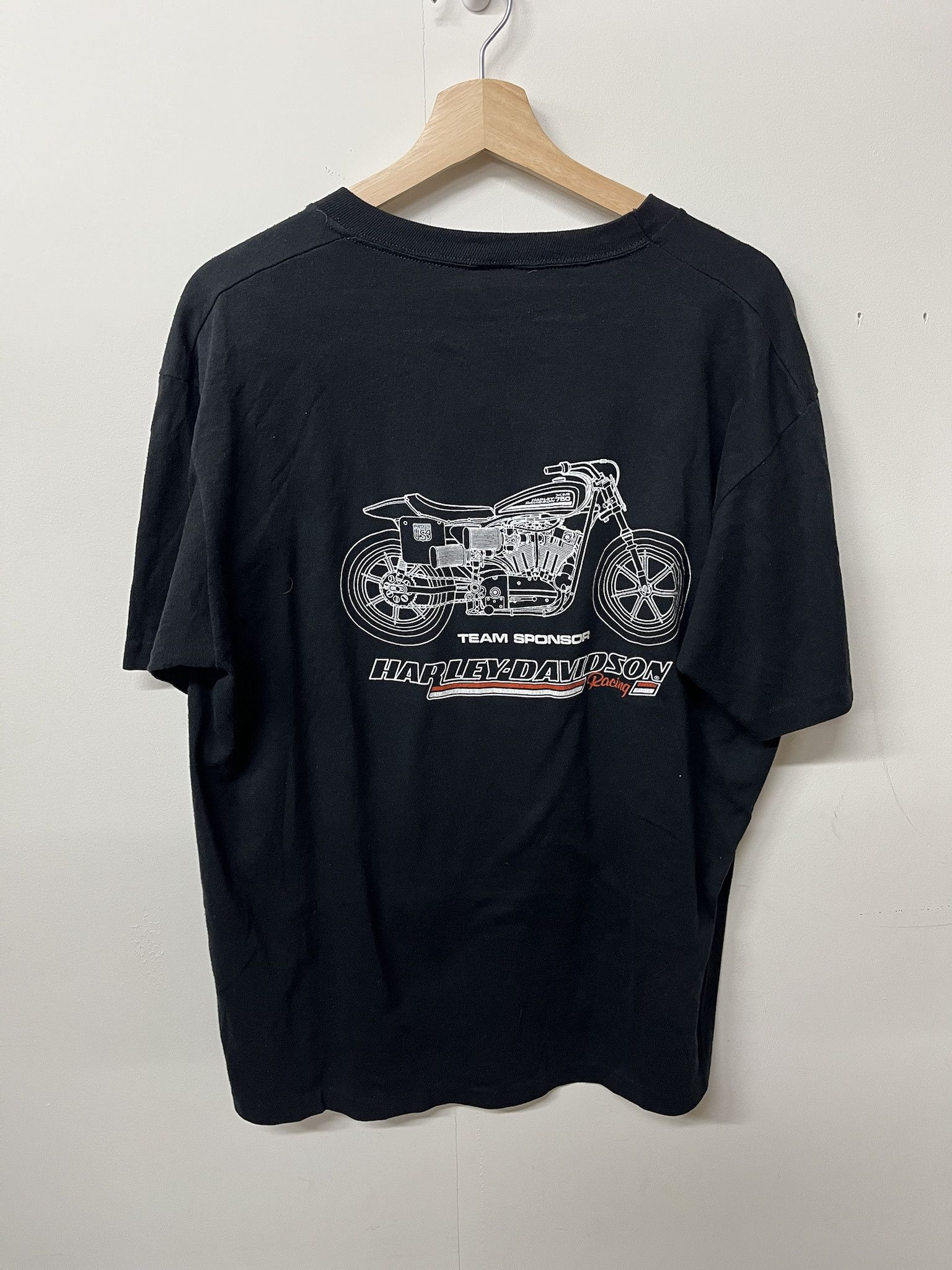 Harley Davidson × Vintage Vintage 1990s Harley Davidson Team Sponsor Single Stitch Tee Shirt Size XL Size US XL / EU 56 / 4 - 3 Thumbnail