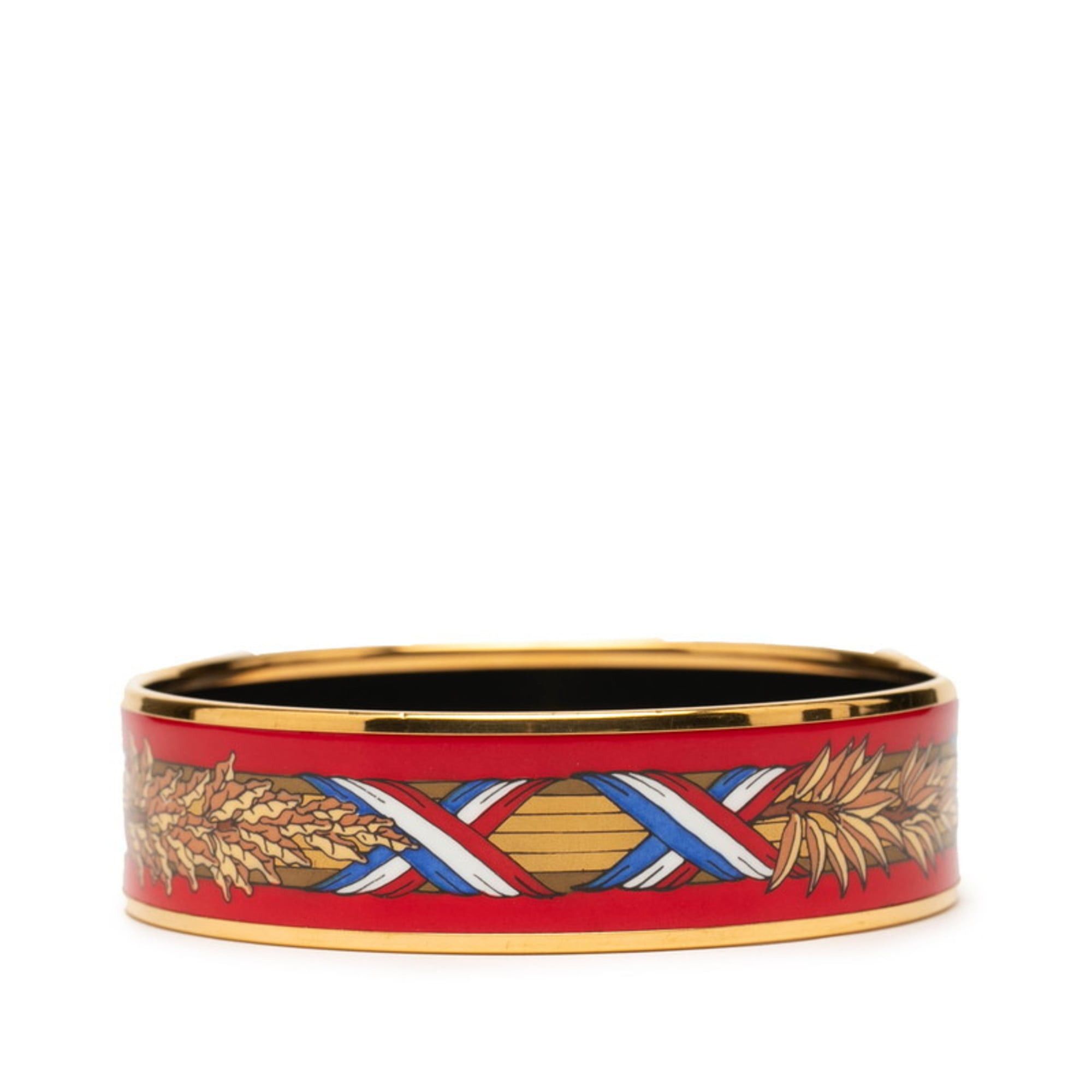 Hermes Hermes GM Enamel Cloisonné Bracelet in Gold, Red, and Multicolor Plated for Women Size ONE SIZE - 3 Thumbnail