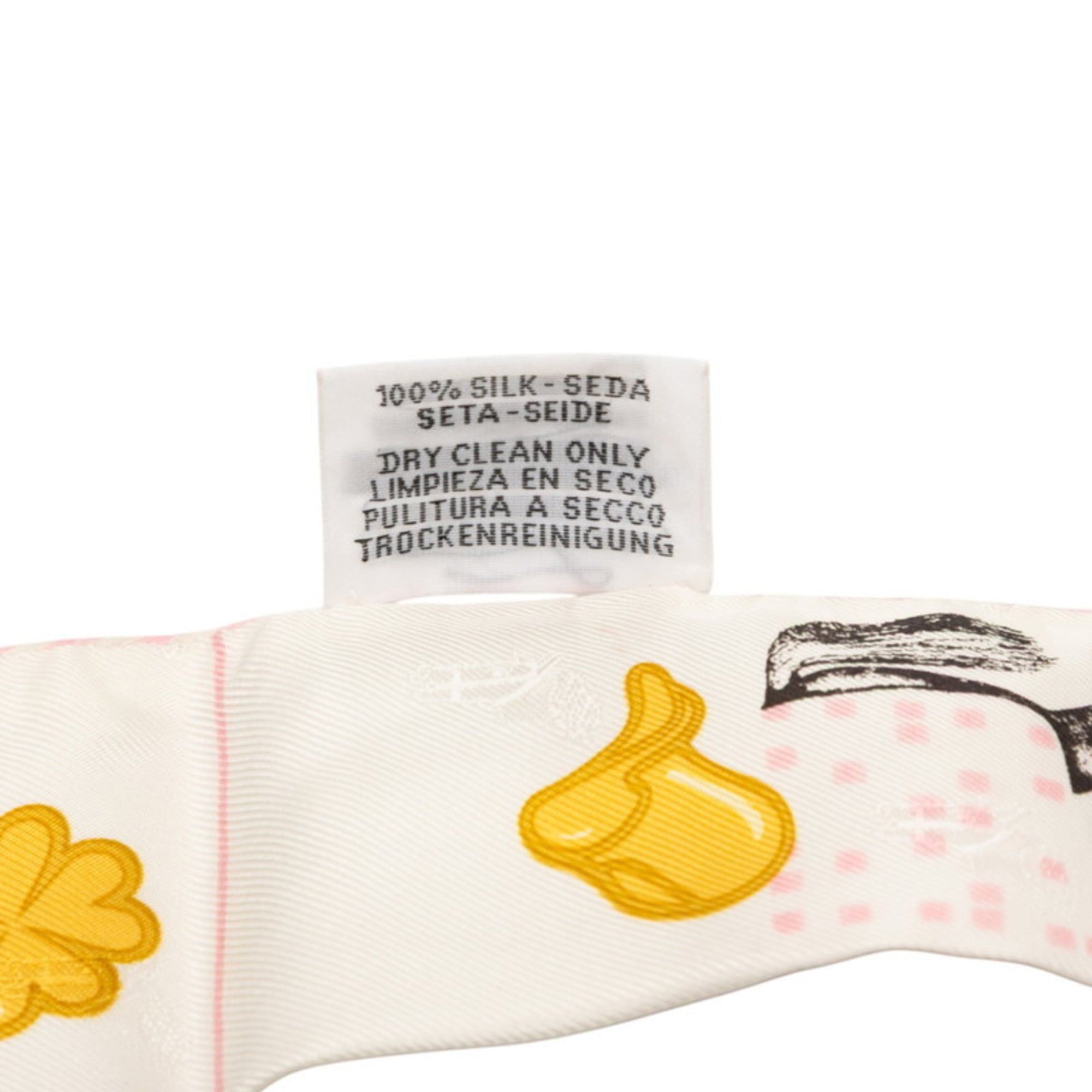Hermes Hermes Hermès Twilly Garde Robe Pop Scarf/Muffler in White and Multicolored Silk for Women Size ONE SIZE - 5 Thumbnail