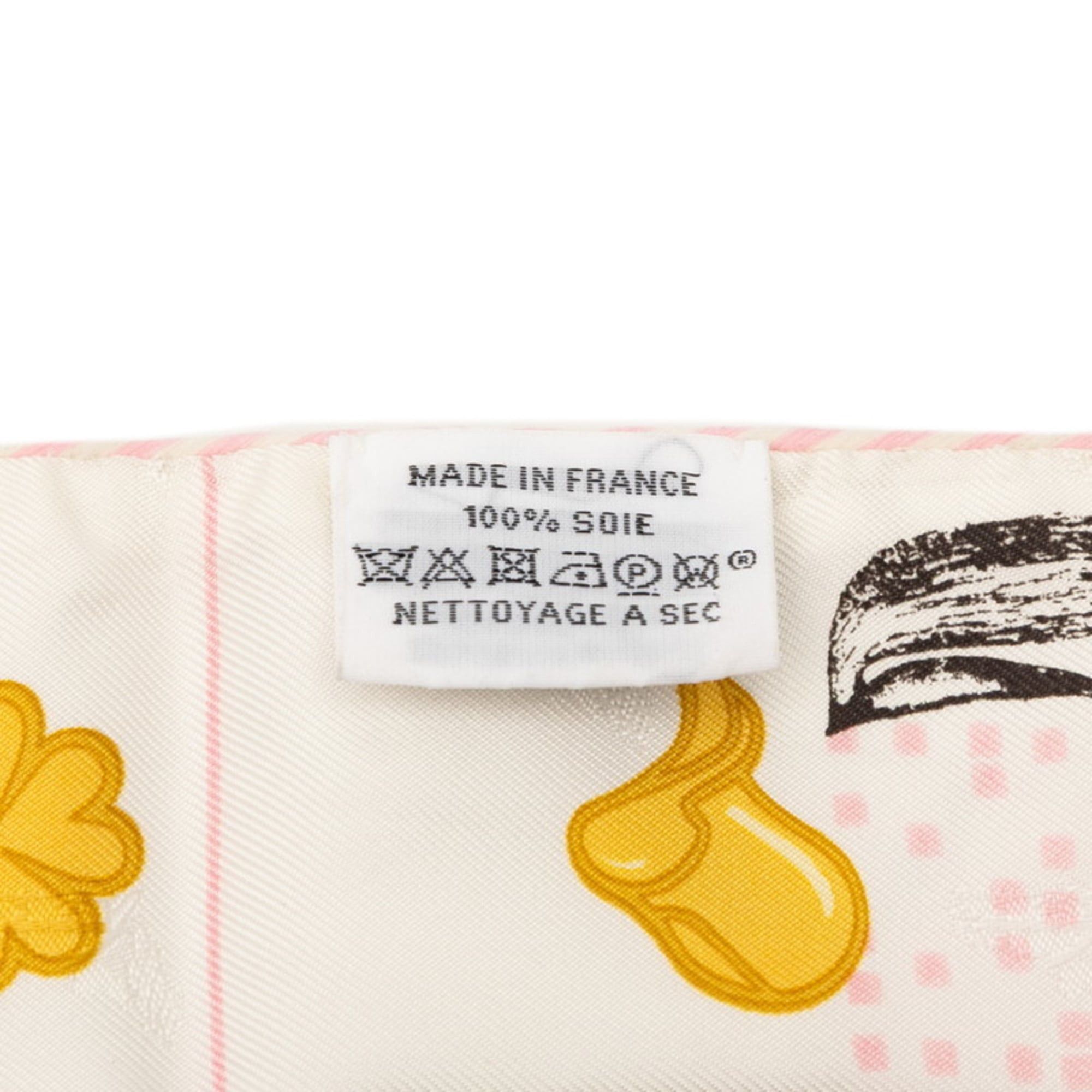 Hermes Hermes Hermès Twilly Garde Robe Pop Scarf/Muffler in White and Multicolored Silk for Women Size ONE SIZE - 4 Thumbnail