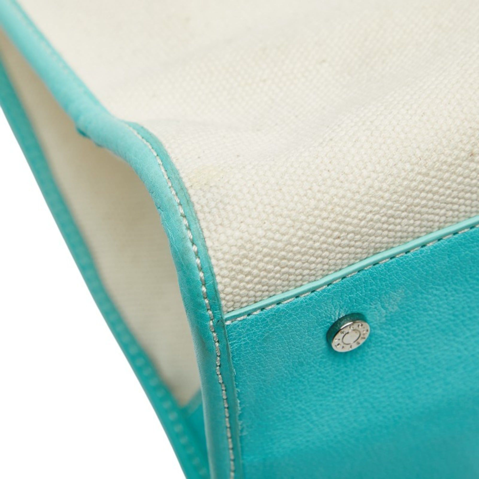 Tiffany & Co. Tiffany & Co. 2-way handbag/shoulder bag in white and Blue canvas leather. Women's. TIFFANY Size ONE SIZE - 7 Thumbnail