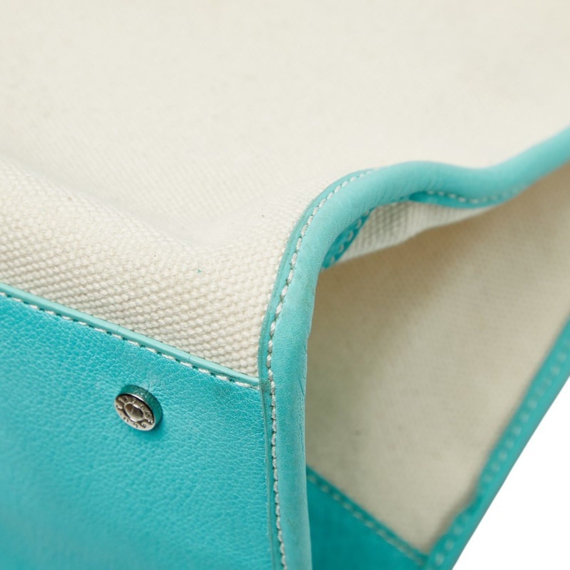 Tiffany & Co. Tiffany & Co. 2-way handbag/shoulder bag in white and Blue canvas leather. Women's. TIFFANY Size ONE SIZE - 4 Thumbnail