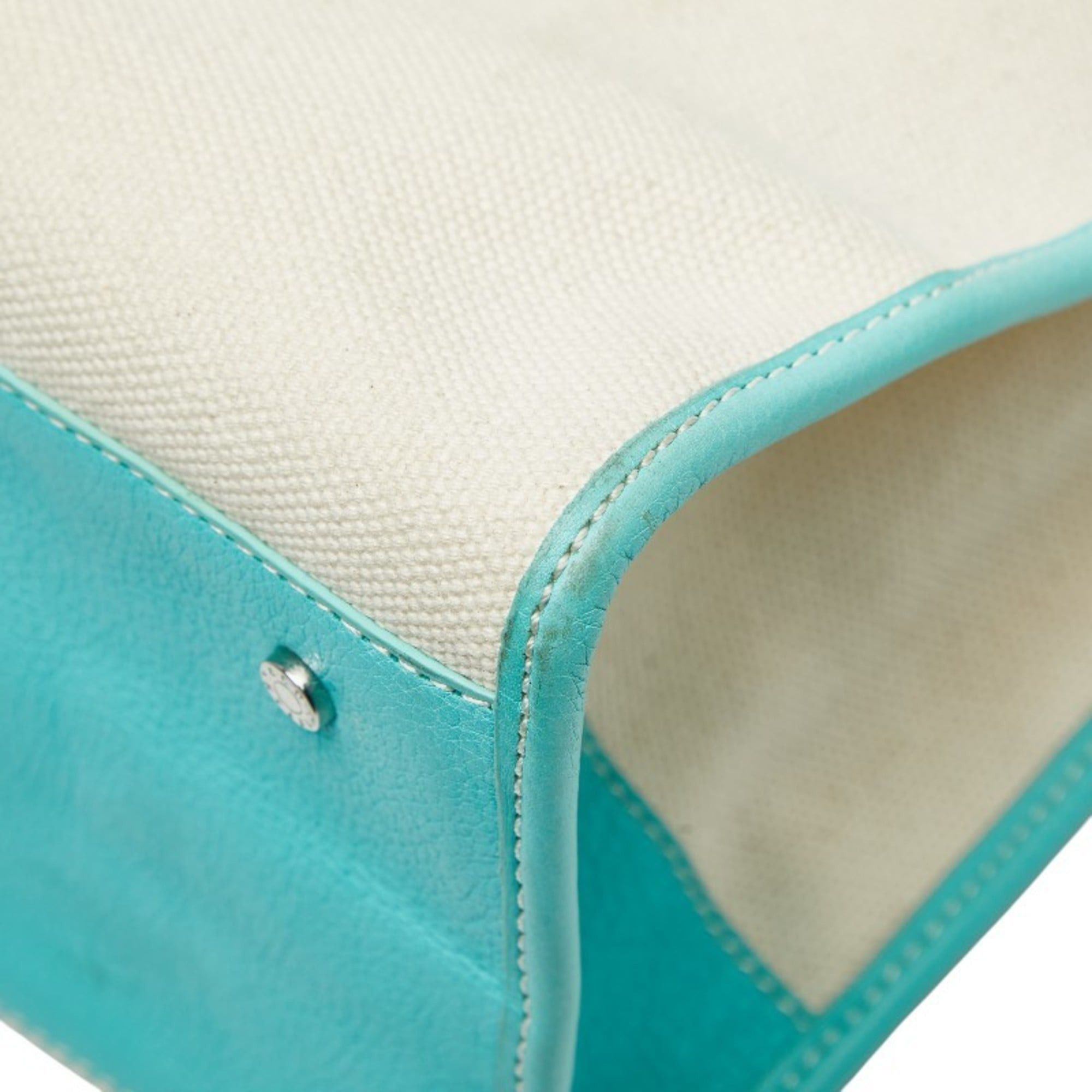 Tiffany & Co. Tiffany & Co. 2-way handbag/shoulder bag in white and Blue canvas leather. Women's. TIFFANY Size ONE SIZE - 6 Thumbnail