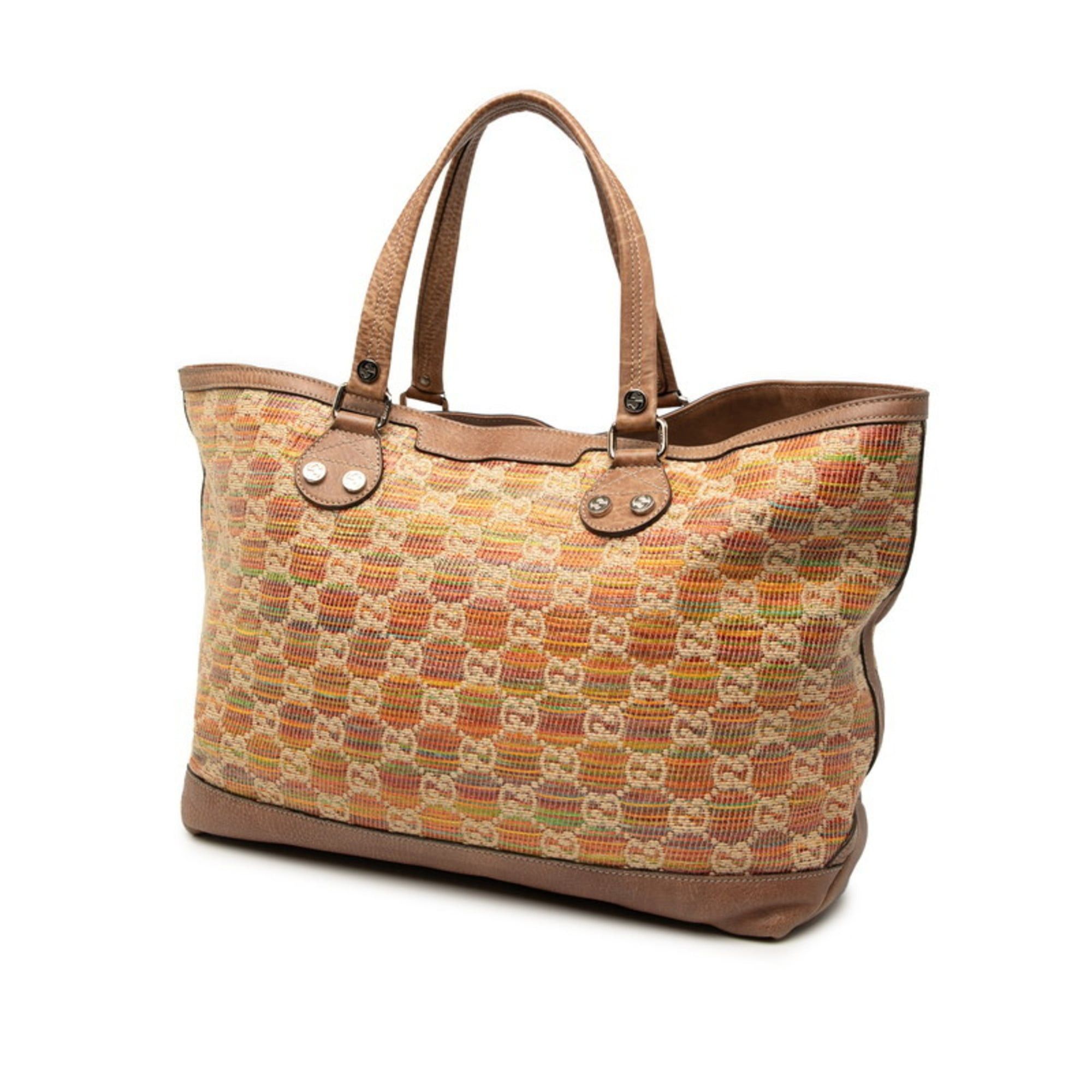 Gucci Gucci Paglia GG Sunset Tote Bag 232943 in Brown Multicolor Leather and Straw for Women Size ONE SIZE - 2 Thumbnail