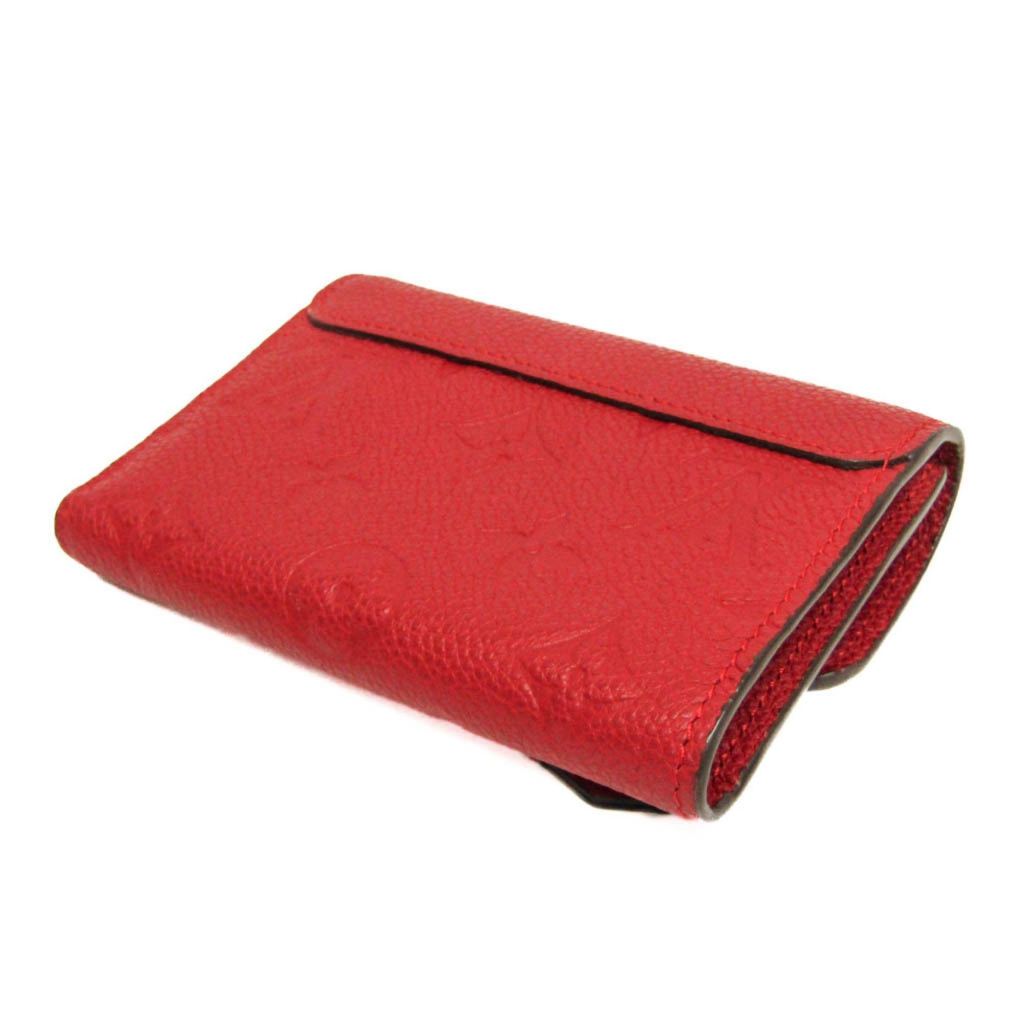 Louis Vuitton Louis Vuitton Monogram Empreinte Pont Neuf Compact Wallet M62185 Women's Monogram Empreinte Wallet (tri-fold) Cerise,Red Color Size ONE SIZE - 2 Thumbnail
