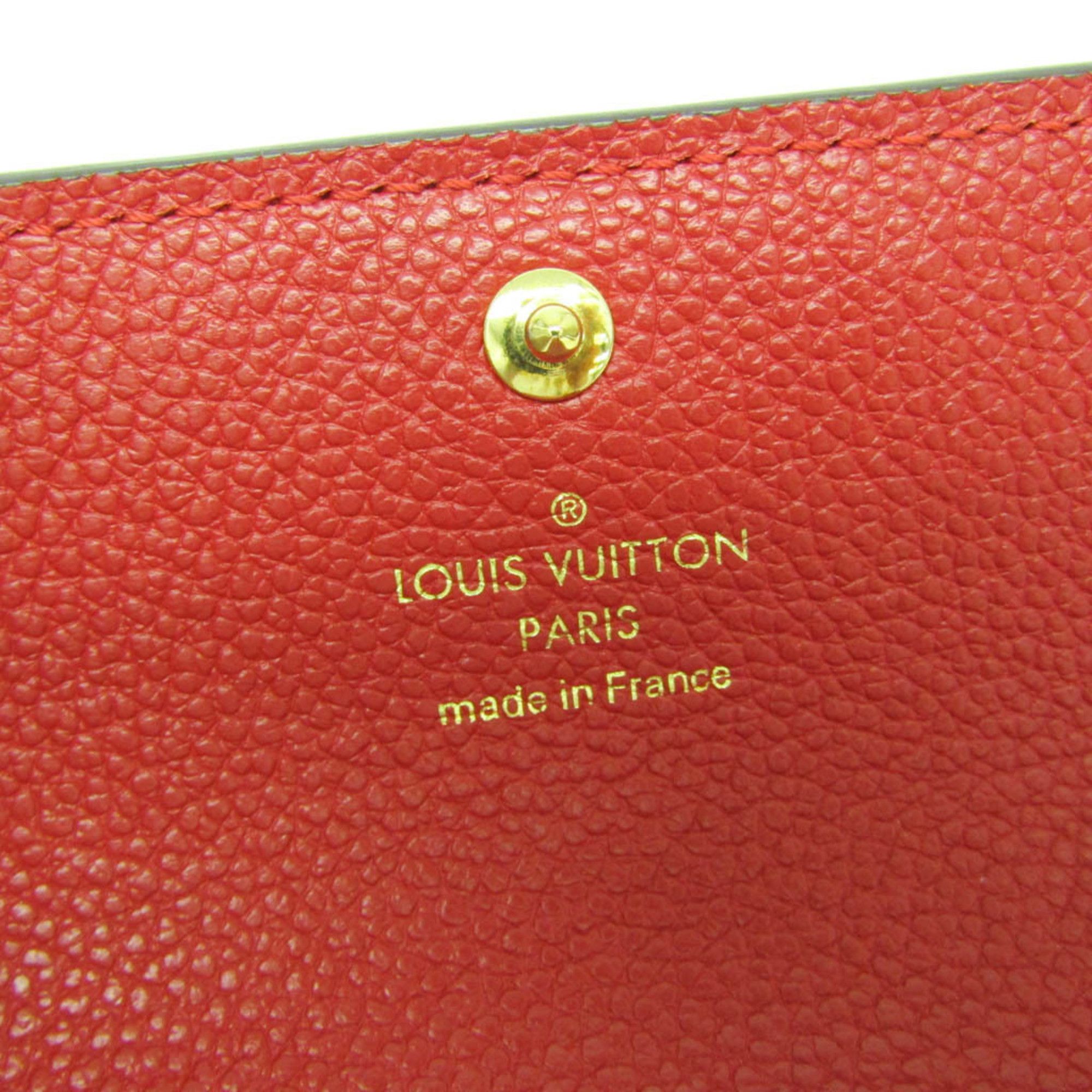 Louis Vuitton Louis Vuitton Monogram Empreinte Pont Neuf Compact Wallet M62185 Women's Monogram Empreinte Wallet (tri-fold) Cerise,Red Color Size ONE SIZE - 14 Thumbnail