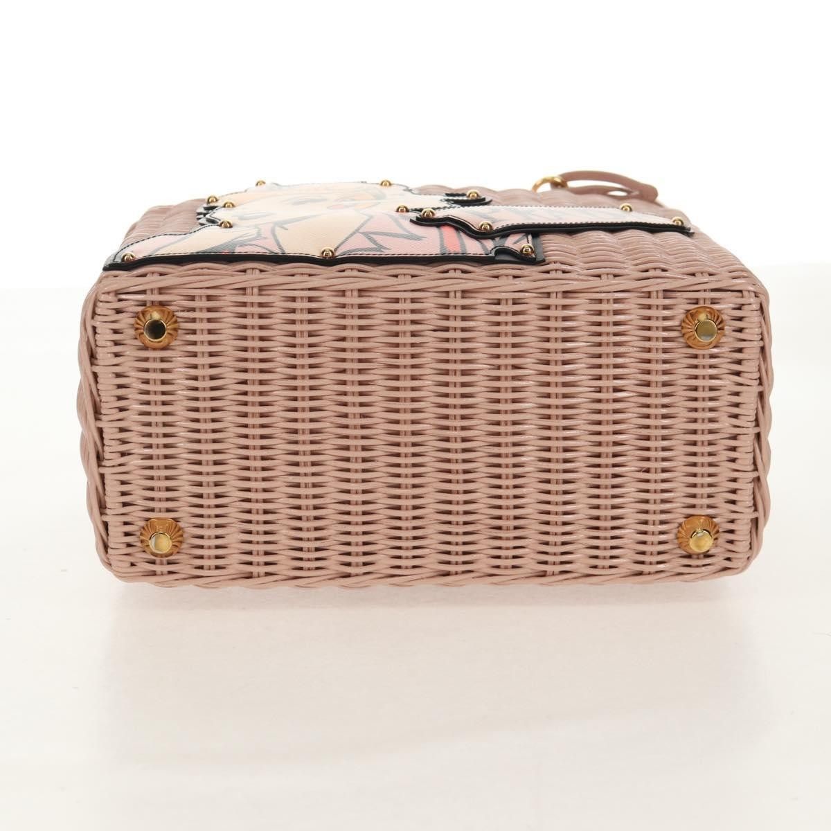 Prada Prada Comic Basket Bag Wicker with Applique Size ONE SIZE - 16 Thumbnail