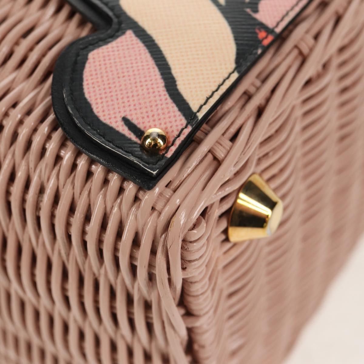 Prada Prada Comic Basket Bag Wicker with Applique Size ONE SIZE - 10 Thumbnail