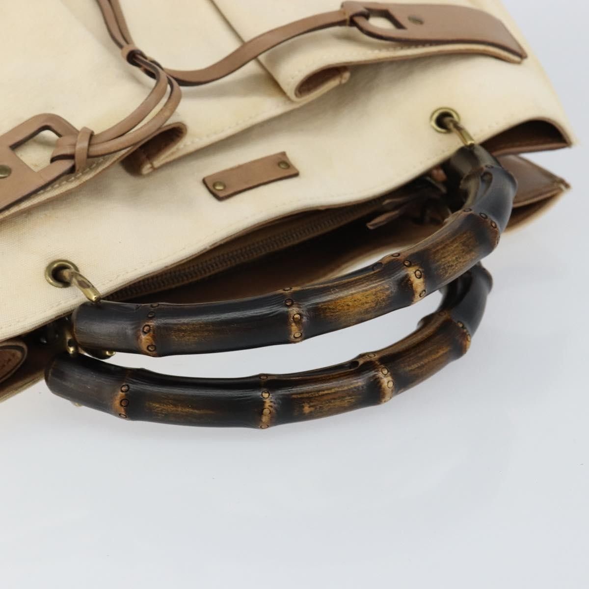 Gucci Gucci Bamboo Front Pocket Tote Canvas Size ONE SIZE - 8 Thumbnail
