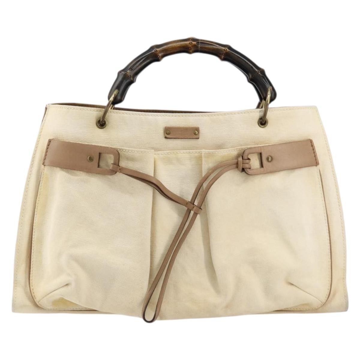 Gucci Gucci Bamboo Front Pocket Tote Canvas Size ONE SIZE - 18 Thumbnail